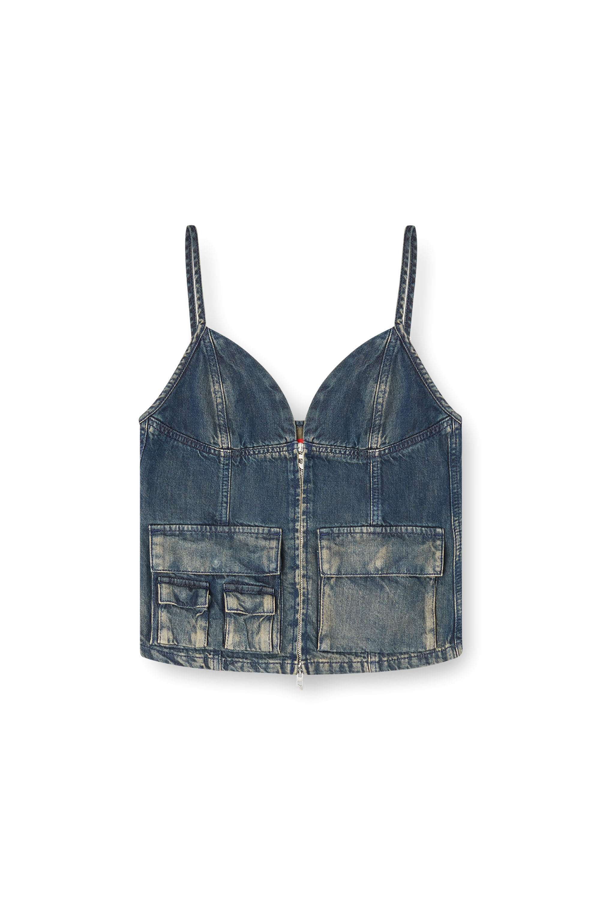 Diesel - DE-MELLIS-S, Haut en denim dégradé et fluide Femme in Bleu - 3