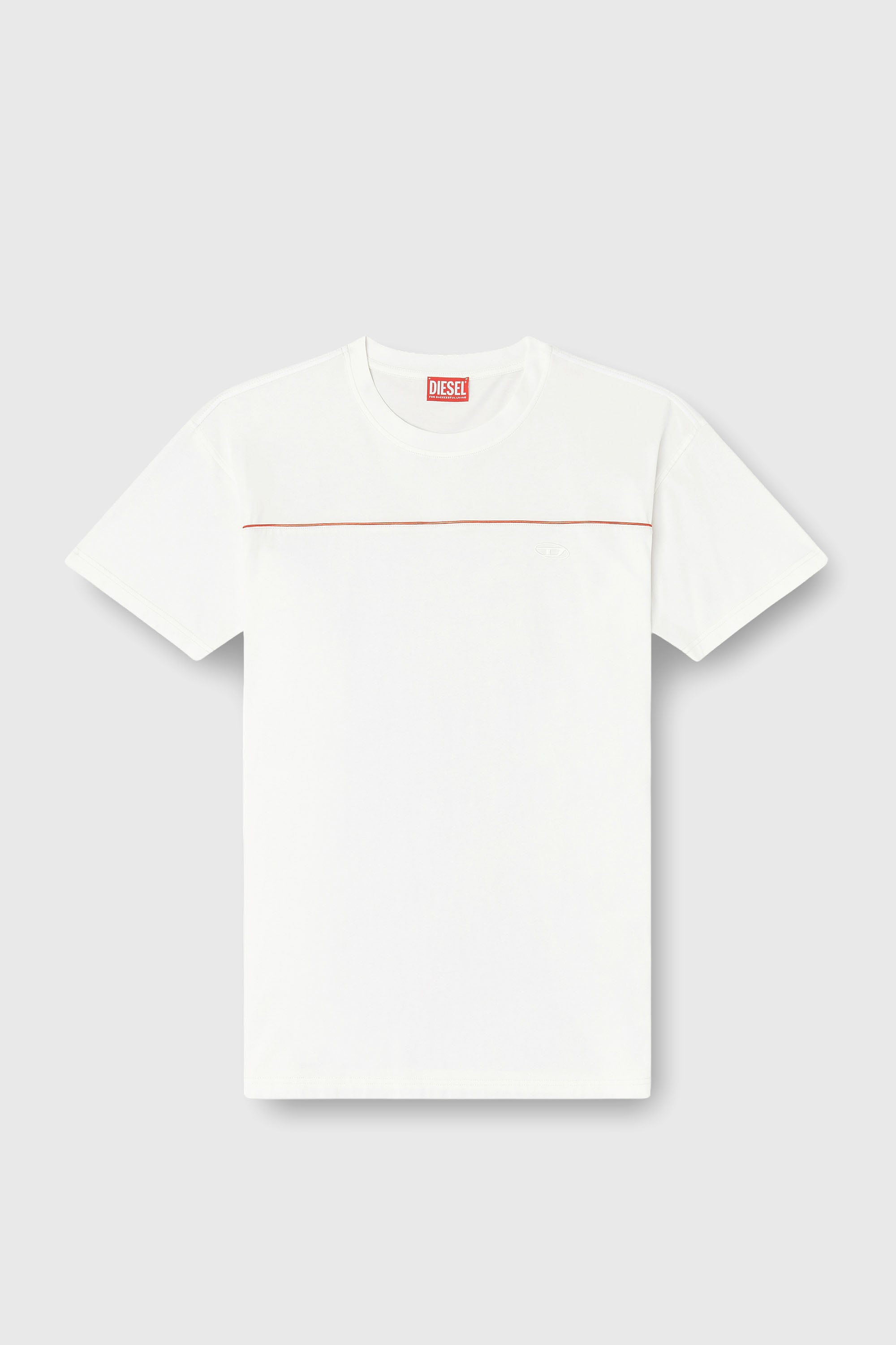 Diesel - T-NORM-PIPING, T-shirt avec passepoil contrastant Homme in Blanc - 2