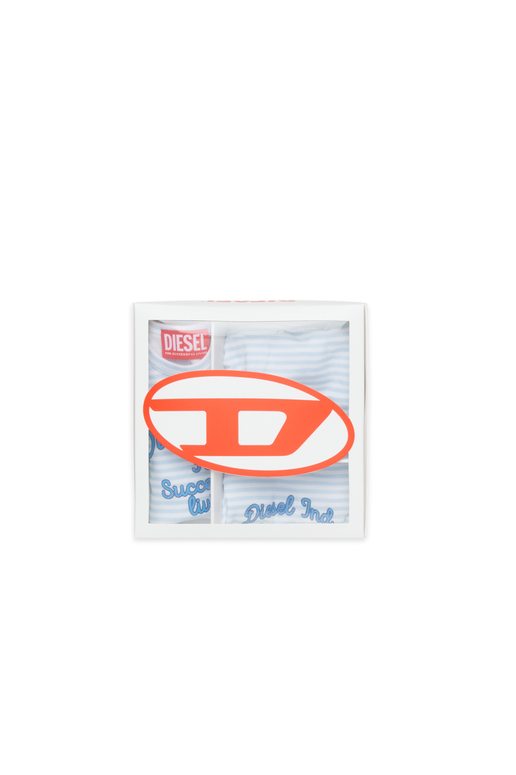 Diesel - USPELBOX-NB, Coffret cadeau b&eacute;b&eacute; en coton ray&eacute; Mixte in Bleu - 4