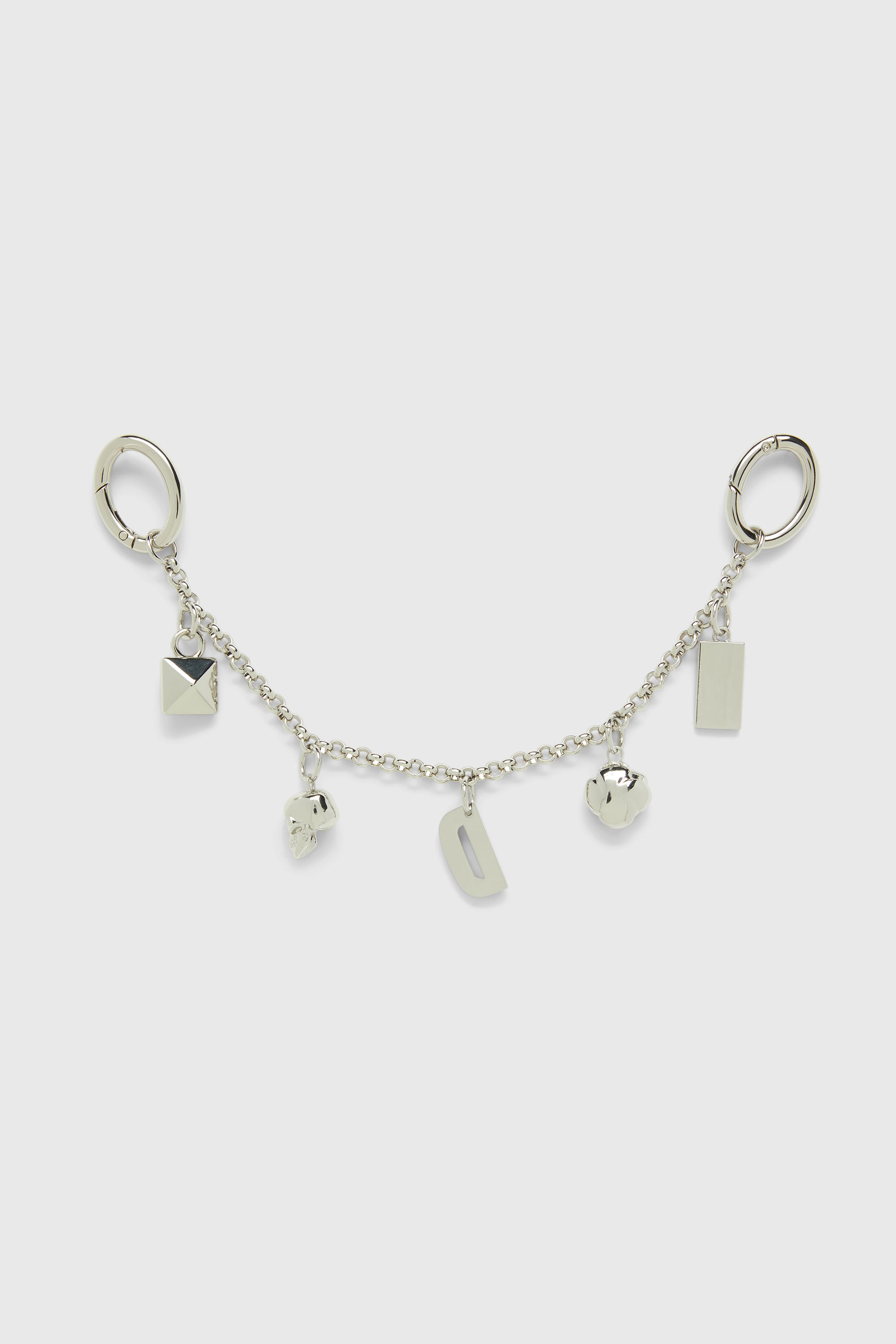 Diesel - CHAIN-D II S, Cha&icirc;ne en m&eacute;tal avec pendentifs iconiques Femme in Gris argent&eacute; - 2