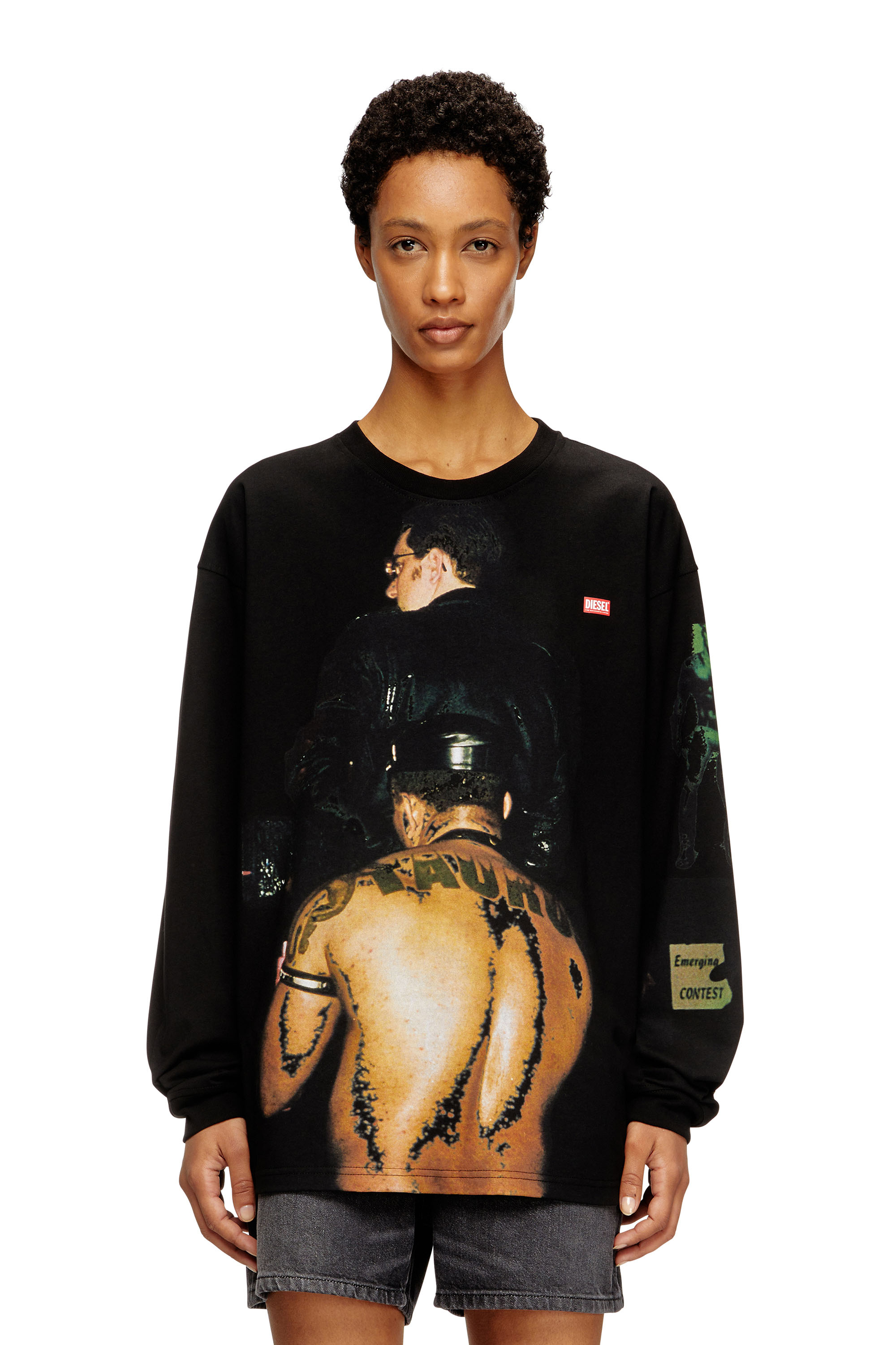 Diesel - PR-T-BOXT-LS-TOM25-1, T-shirt à manches longues avec imprimé graphique Mixte in Noir - 5