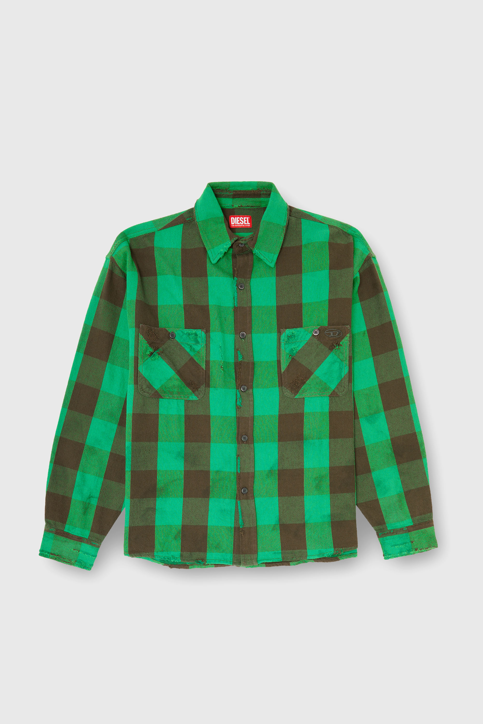 Diesel - S-DRUM, Chemise &agrave; carreaux effet us&eacute; Homme in Polychrome - 2