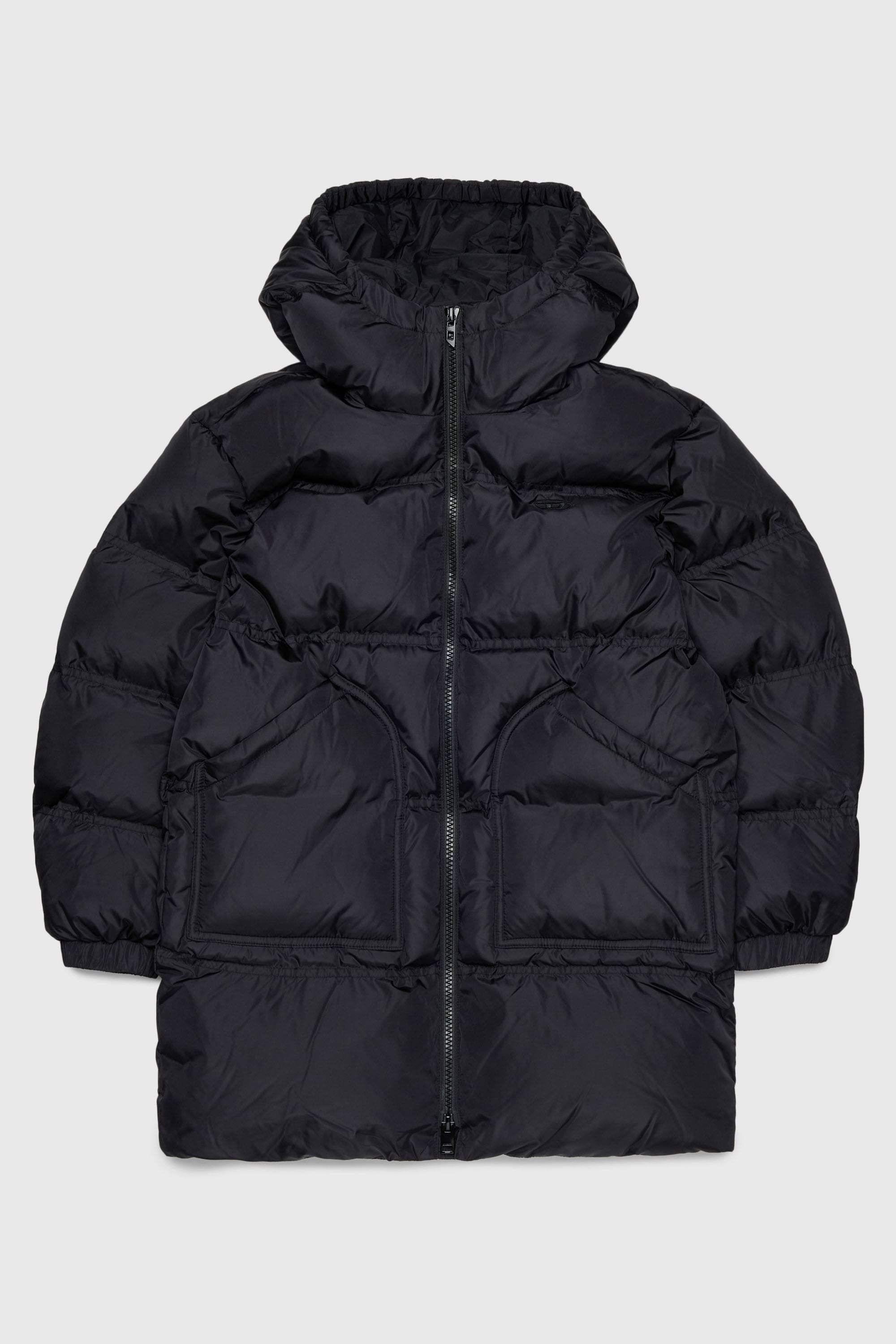 Diesel - JRIVONLONG, Manteau puffer avec poches oversize Mixte in Noir - 1