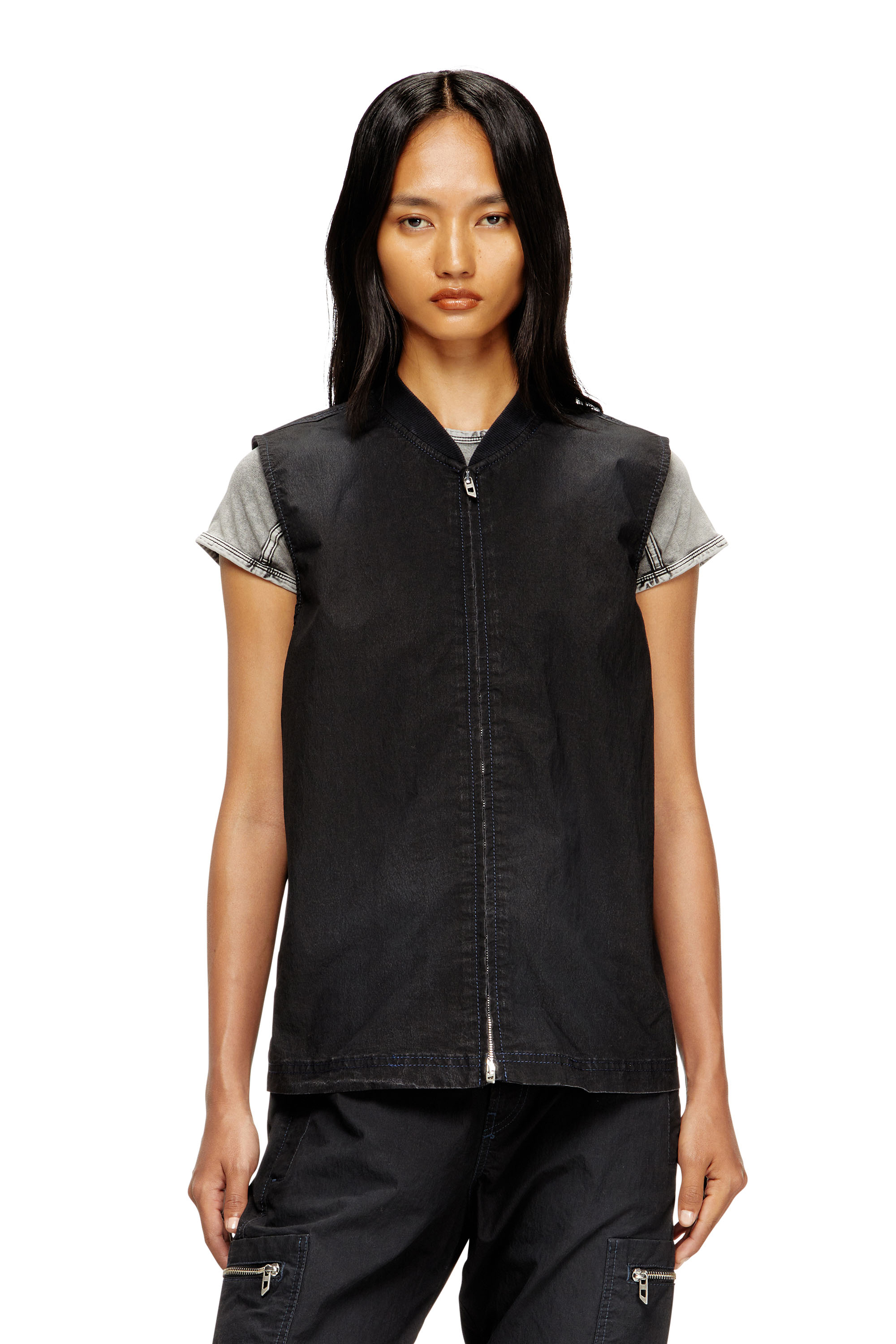 Diesel - D-SUND-D-N JOGG, Gilet sans manches technique en tissu JoggJeans Mixte in Noir - 1