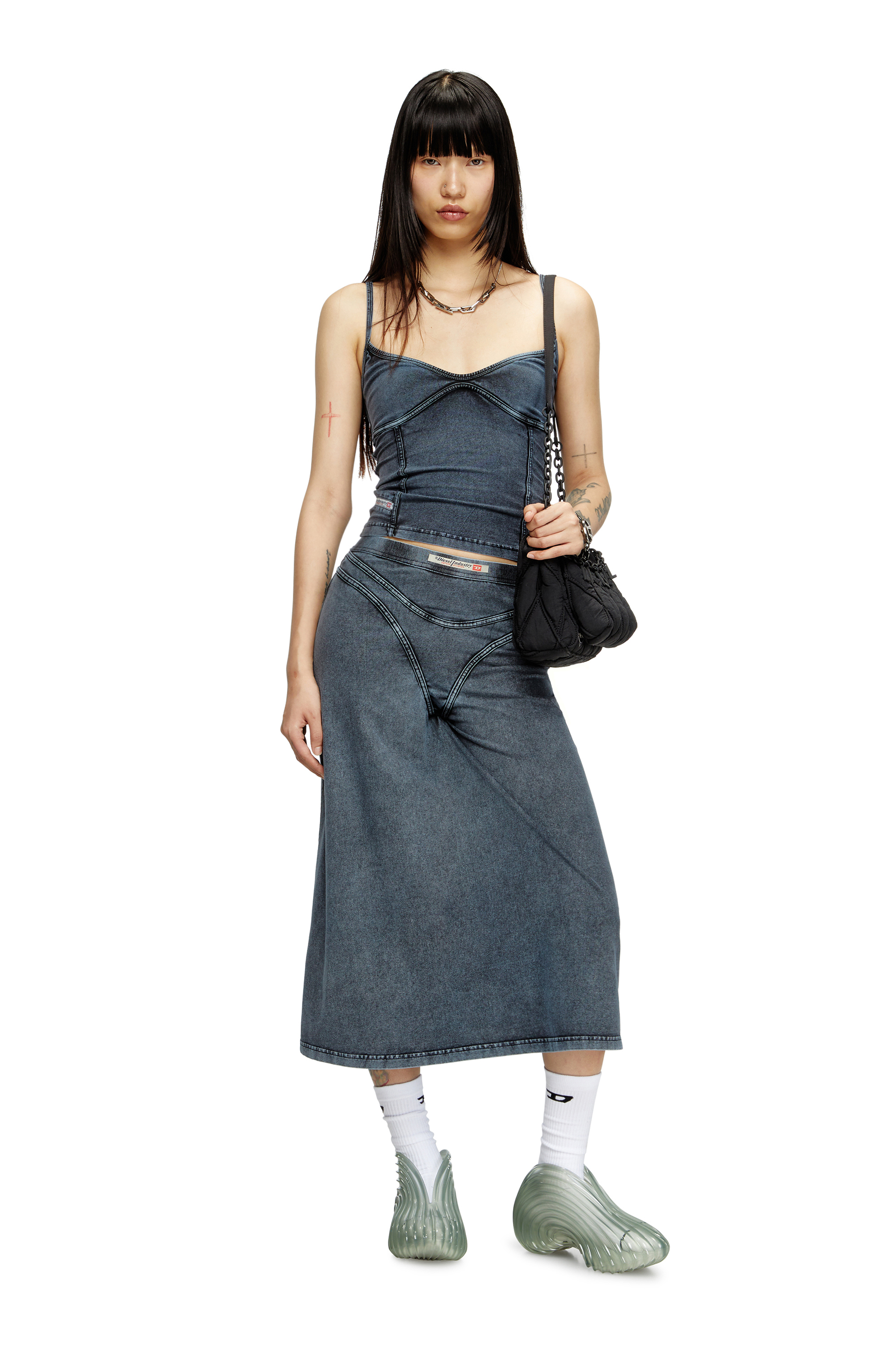 Diesel - MELISSA QUANTUM SNEAKERS X, Unisex's Slip-on sneaker in Melflex® in Light Grey - 7