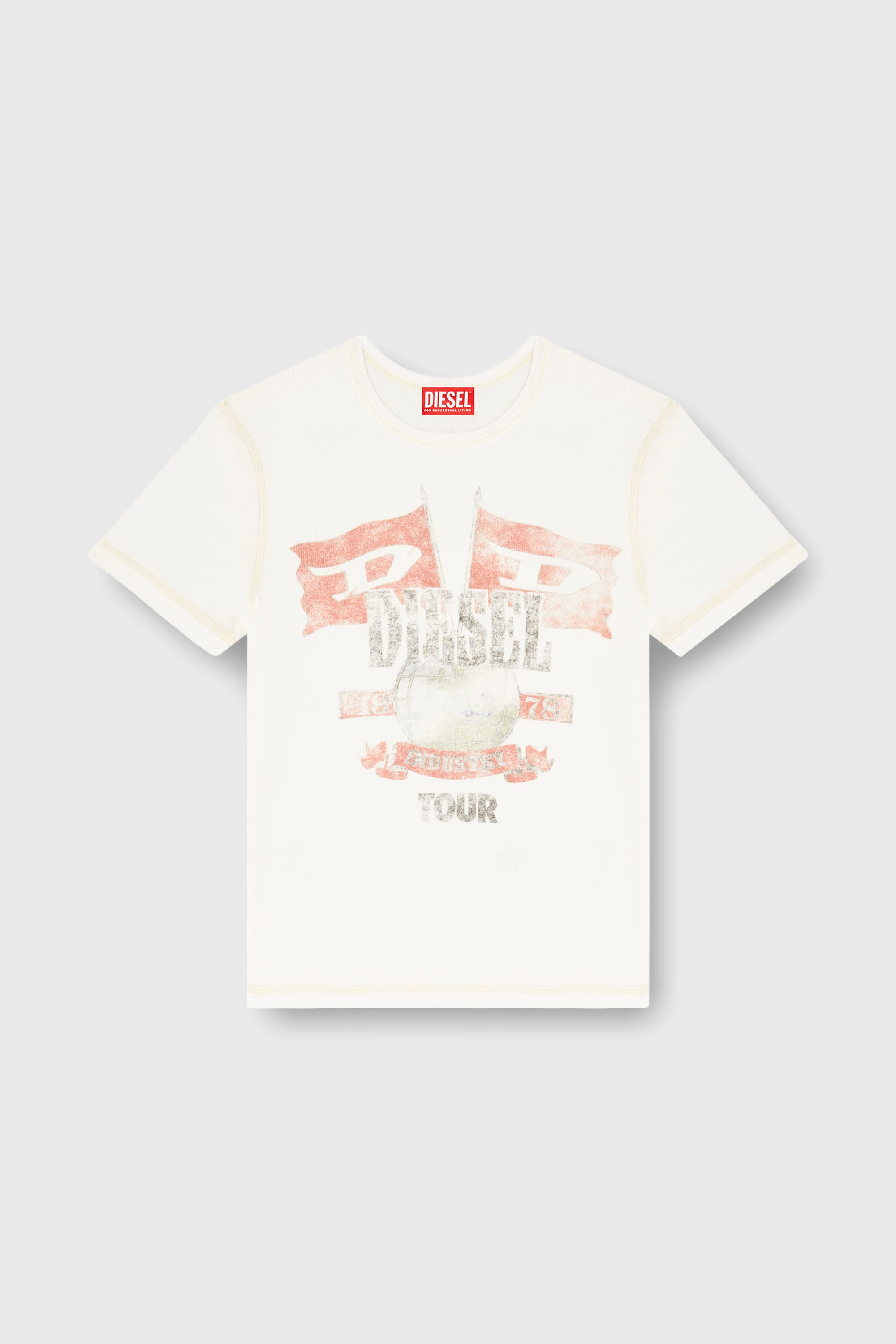 Diesel - T-MARSY-RIB, T-shirt c&ocirc;tel&eacute;e &agrave; motifs concert Femme in ToBeDefined - 2