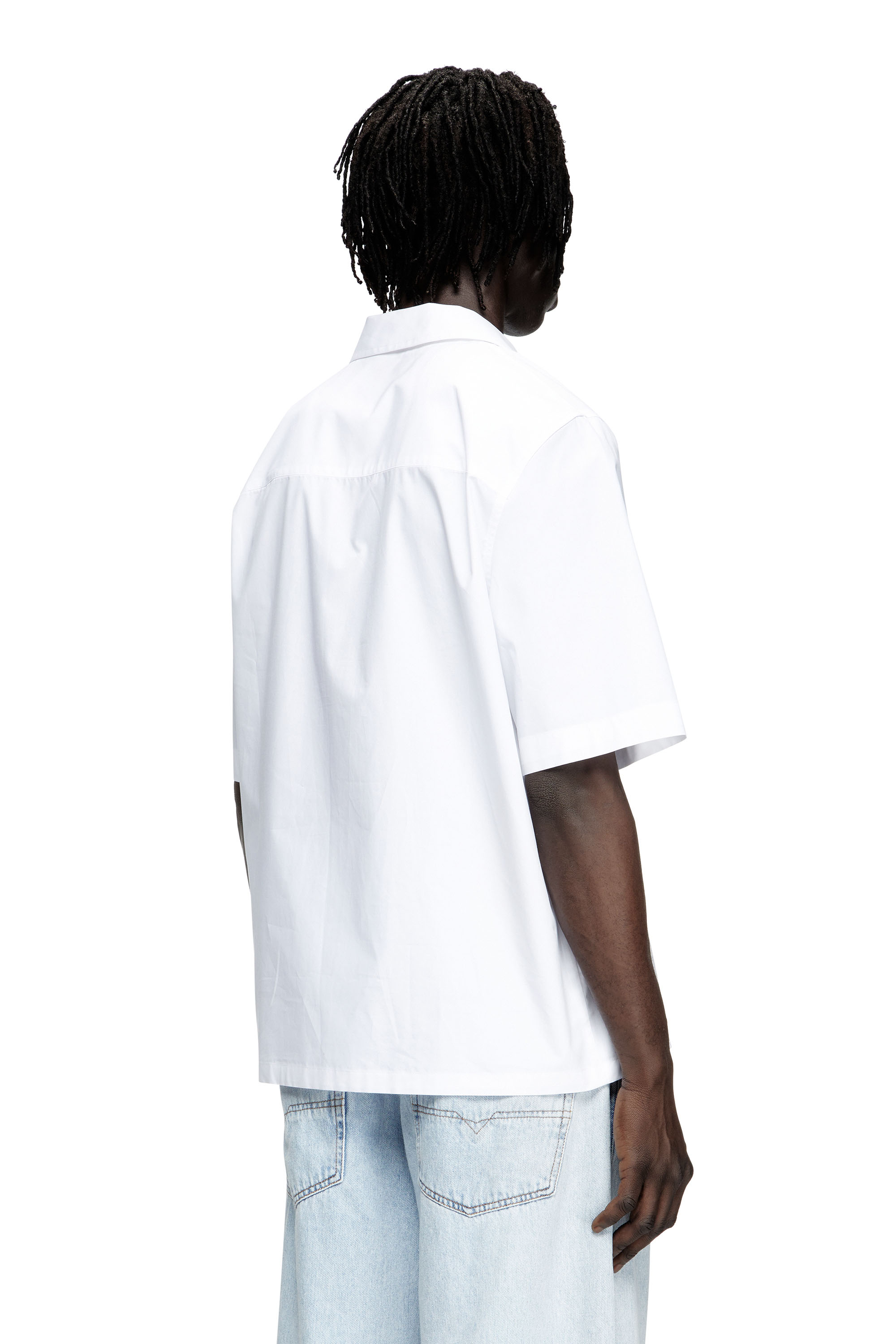 Diesel - S-MAC-PCAL, Chemise de bowling avec logo Oval D Homme in Blanc - 3
