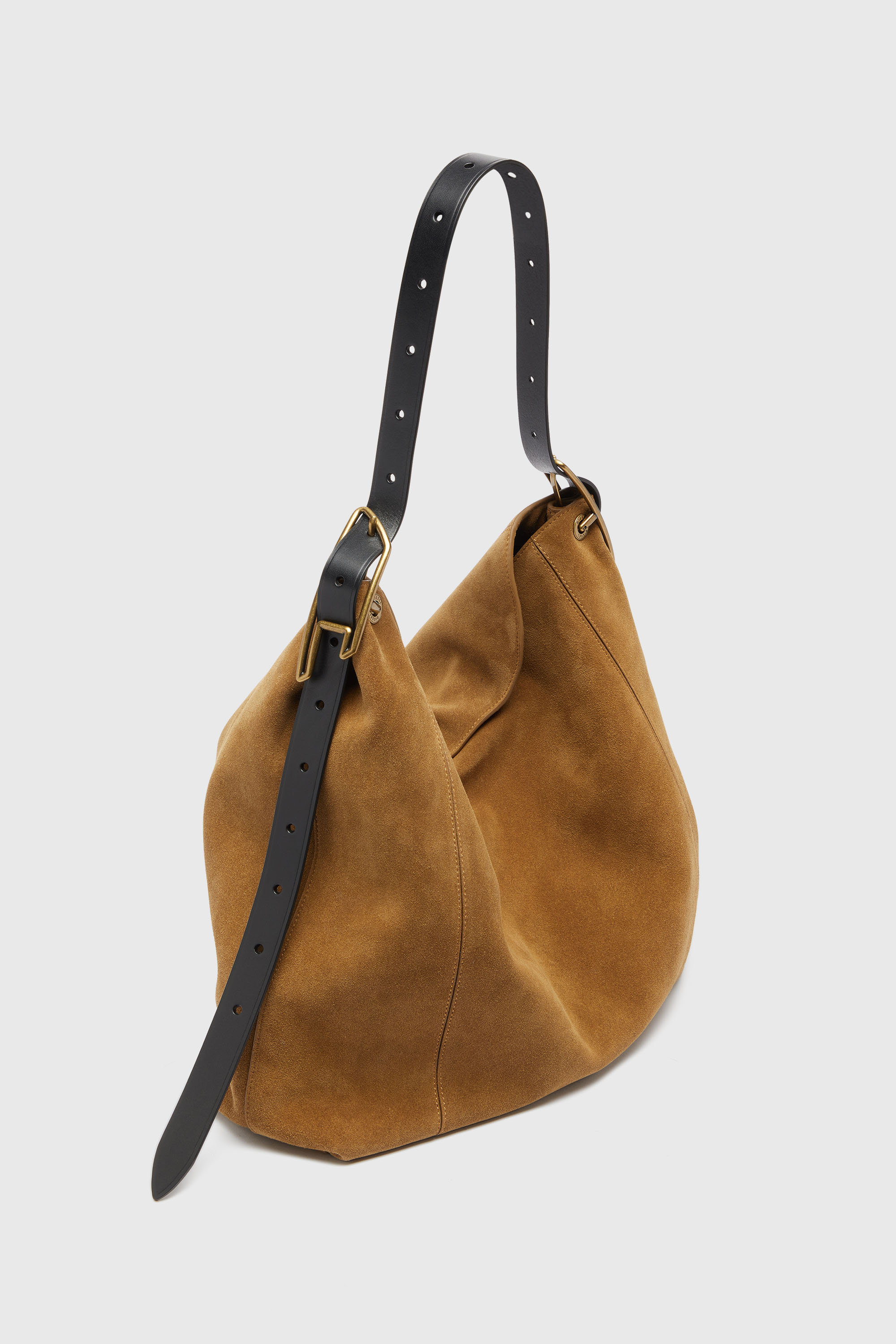 Diesel - D-LINE HOBO L, D-Line Sac hobo en daim cir&eacute; Femme in Marron - 2