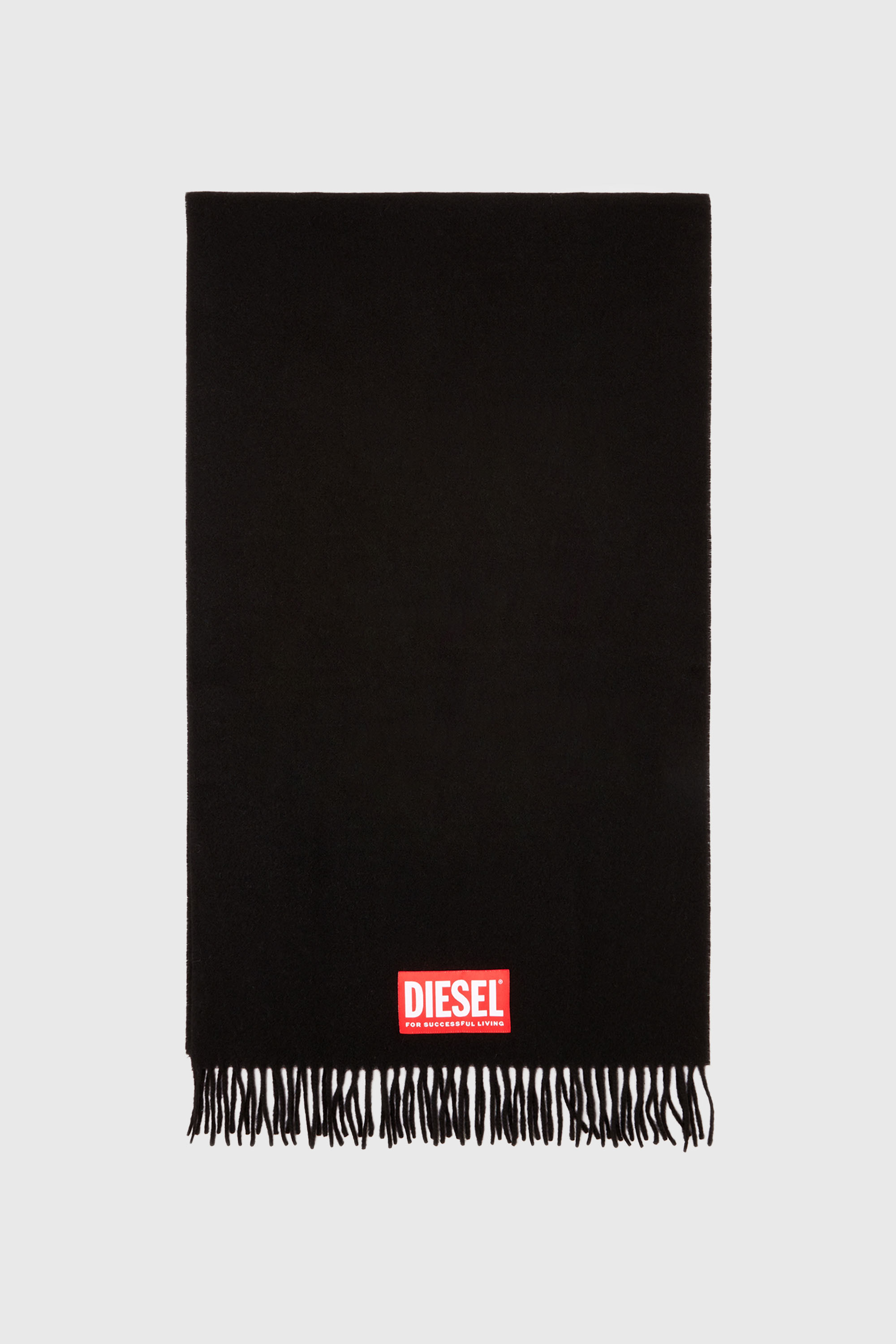 Diesel - S-IMON, &Eacute;charpe en laine m&eacute;lang&eacute;e Homme in Noir - 1