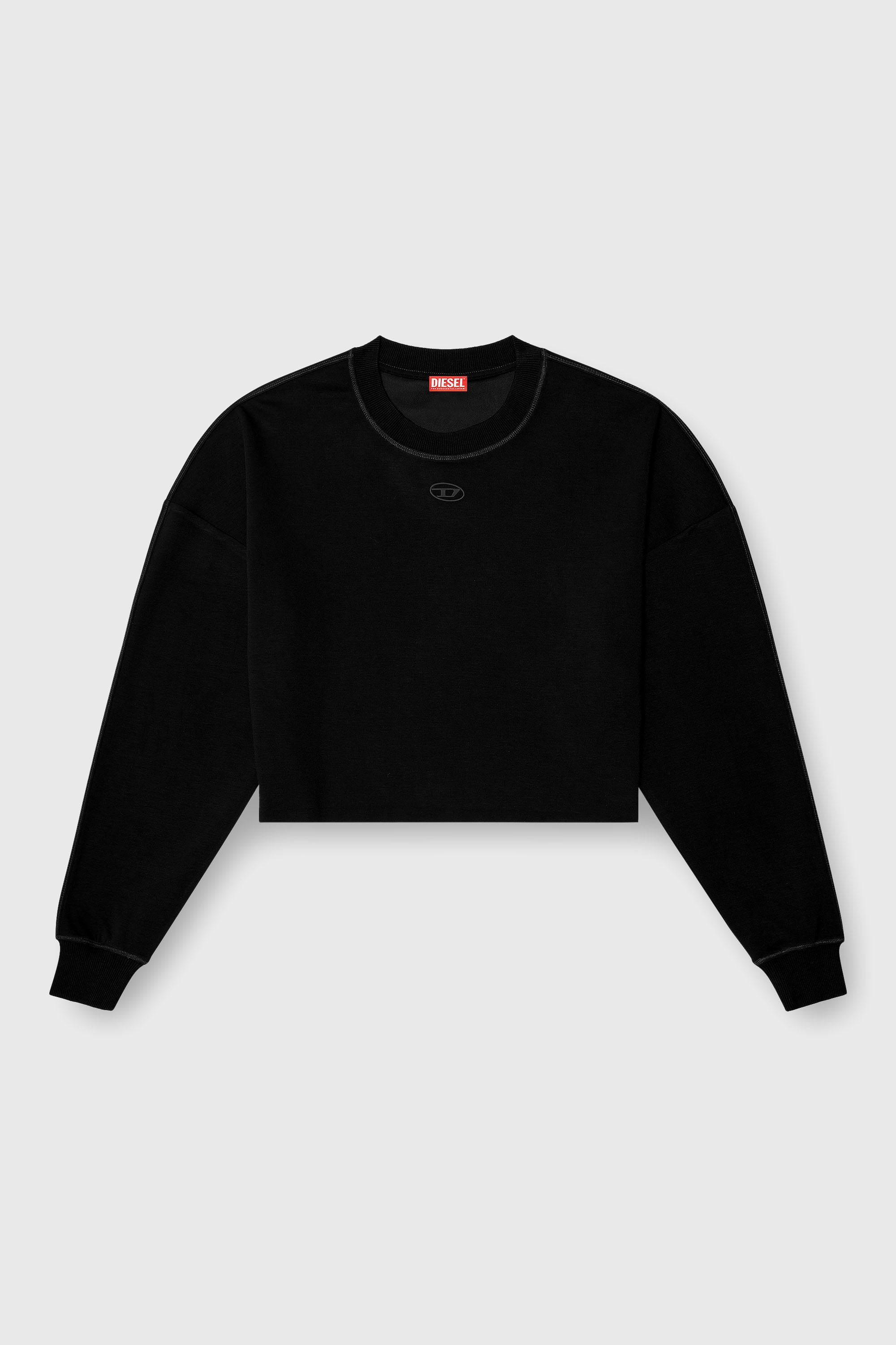 Diesel - BLAKE-UTLT, Crop top en scuba stretch l&eacute;ger Femme in Noir - 1