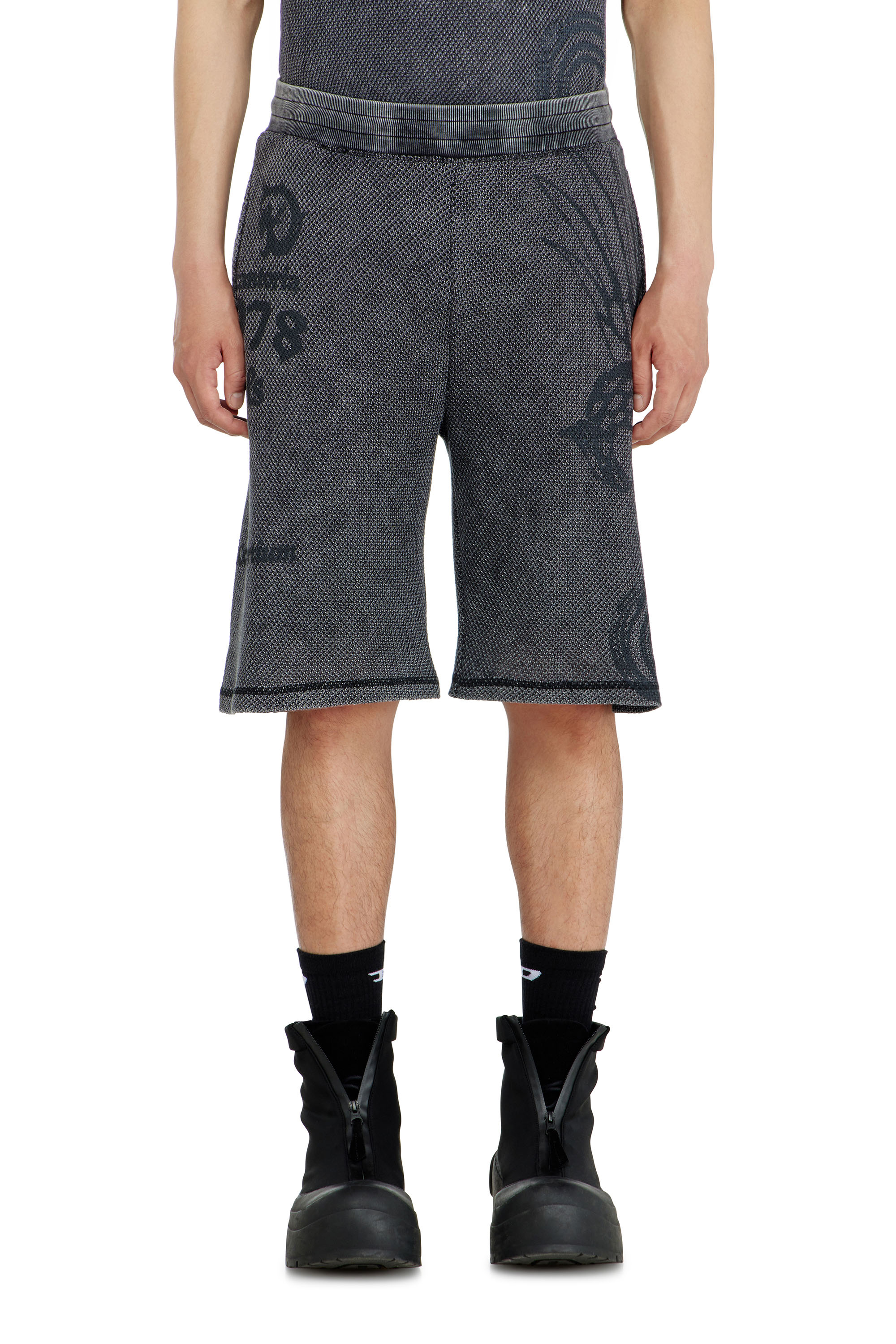 Diesel - P-ERRY, Man's Mesh cotton sweatshorts with prints in null - 3
