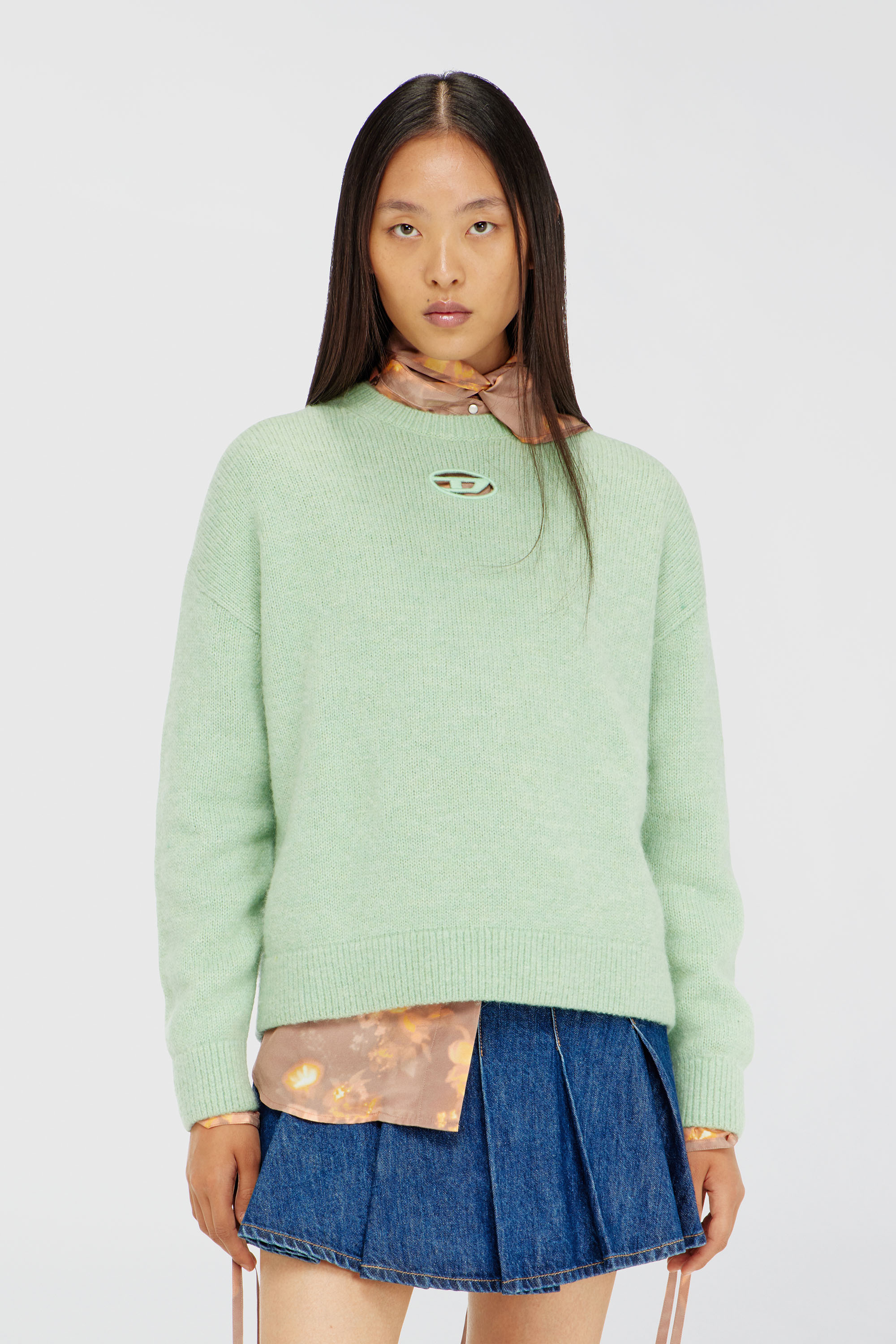 Diesel - M-AREETA, Pull en laine et m&eacute;lange d'alpaga Femme in Vert - 1