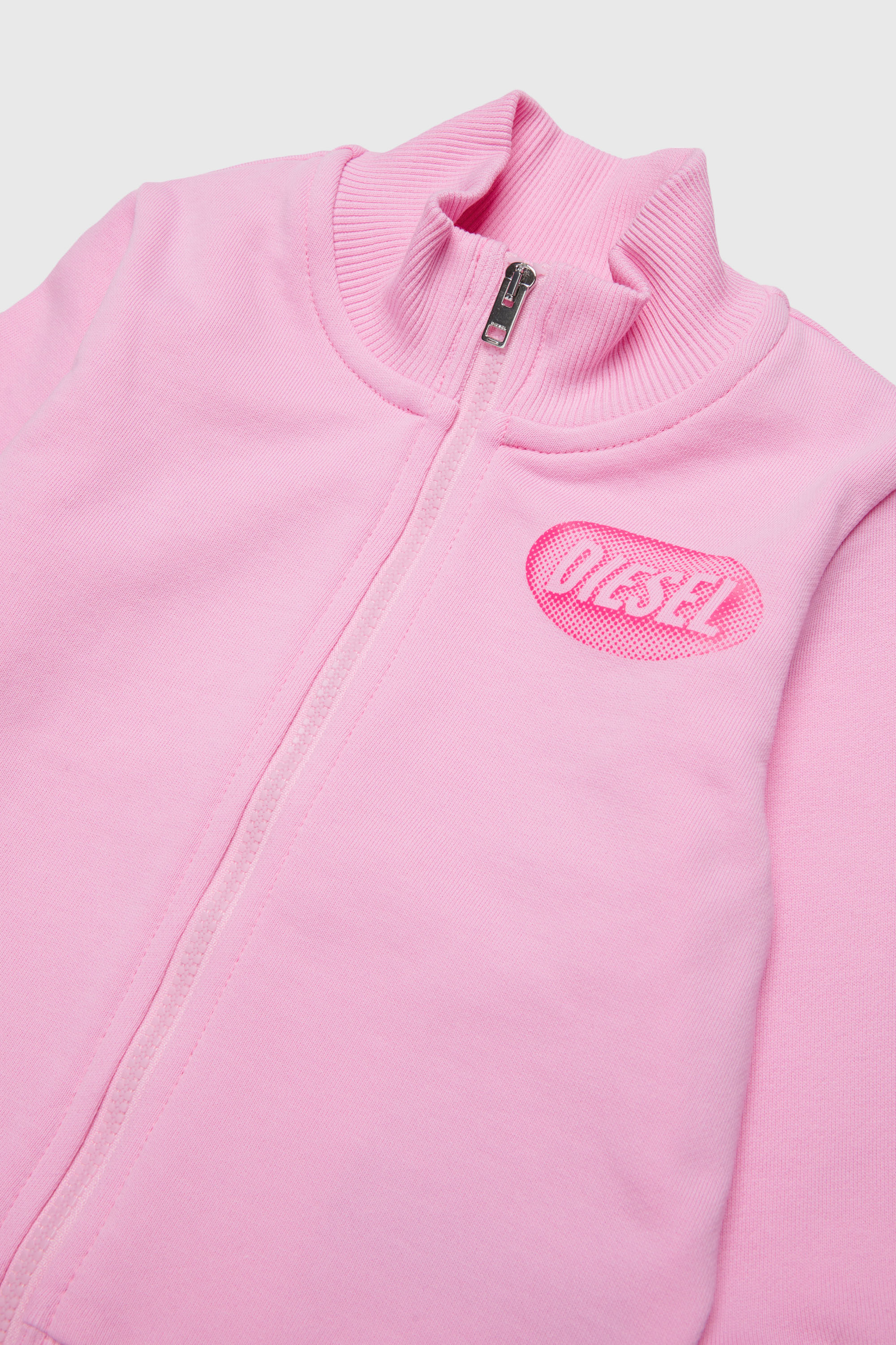 Diesel - SDSELZIPB, Sweatshirt zipp&eacute;e avec logo imprim&eacute; Mixte in Rose - 3