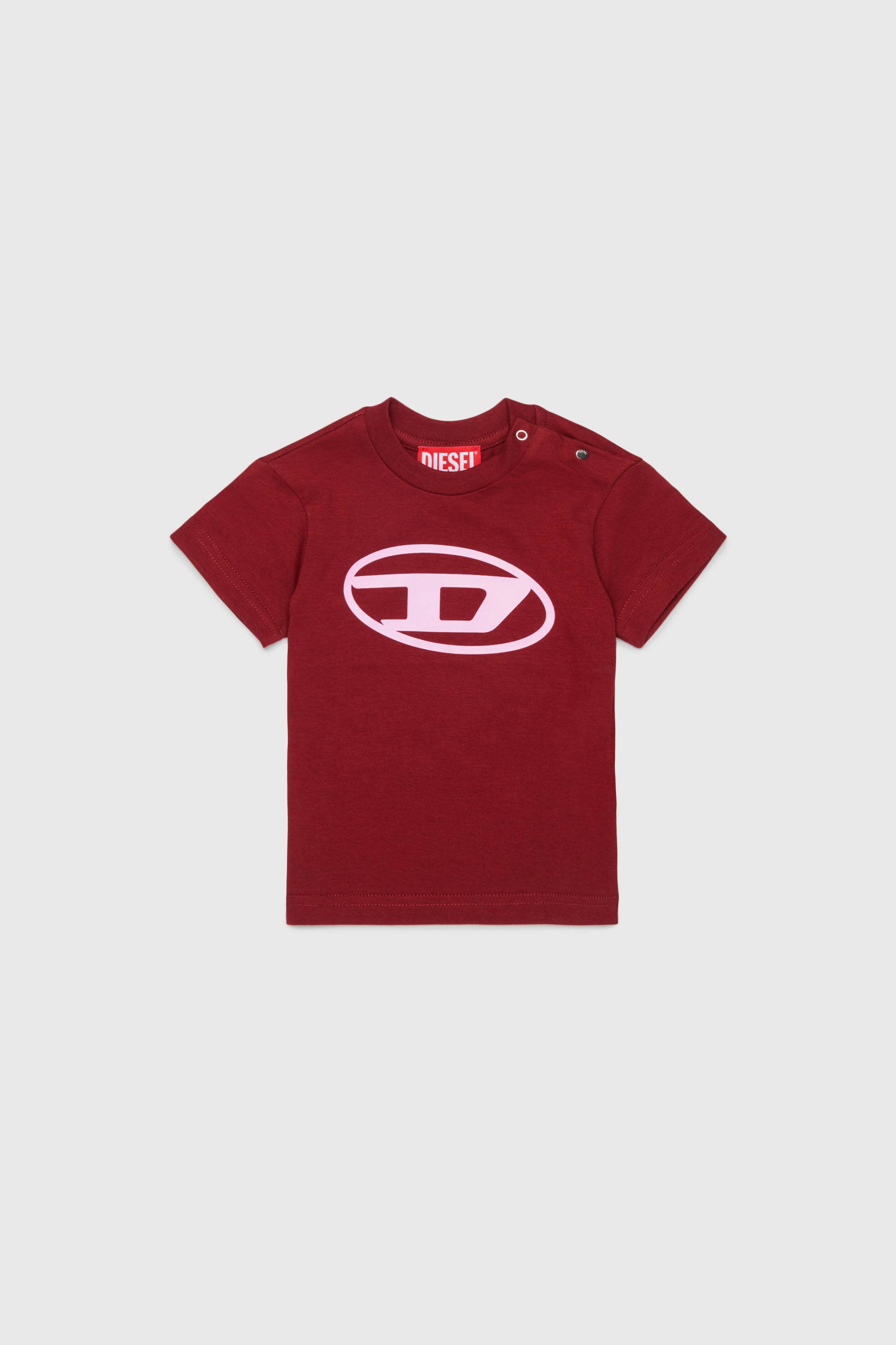 Diesel - TIELB, T-shirt en coton avec imprim&eacute; Oval D Homme in Rouge - 1
