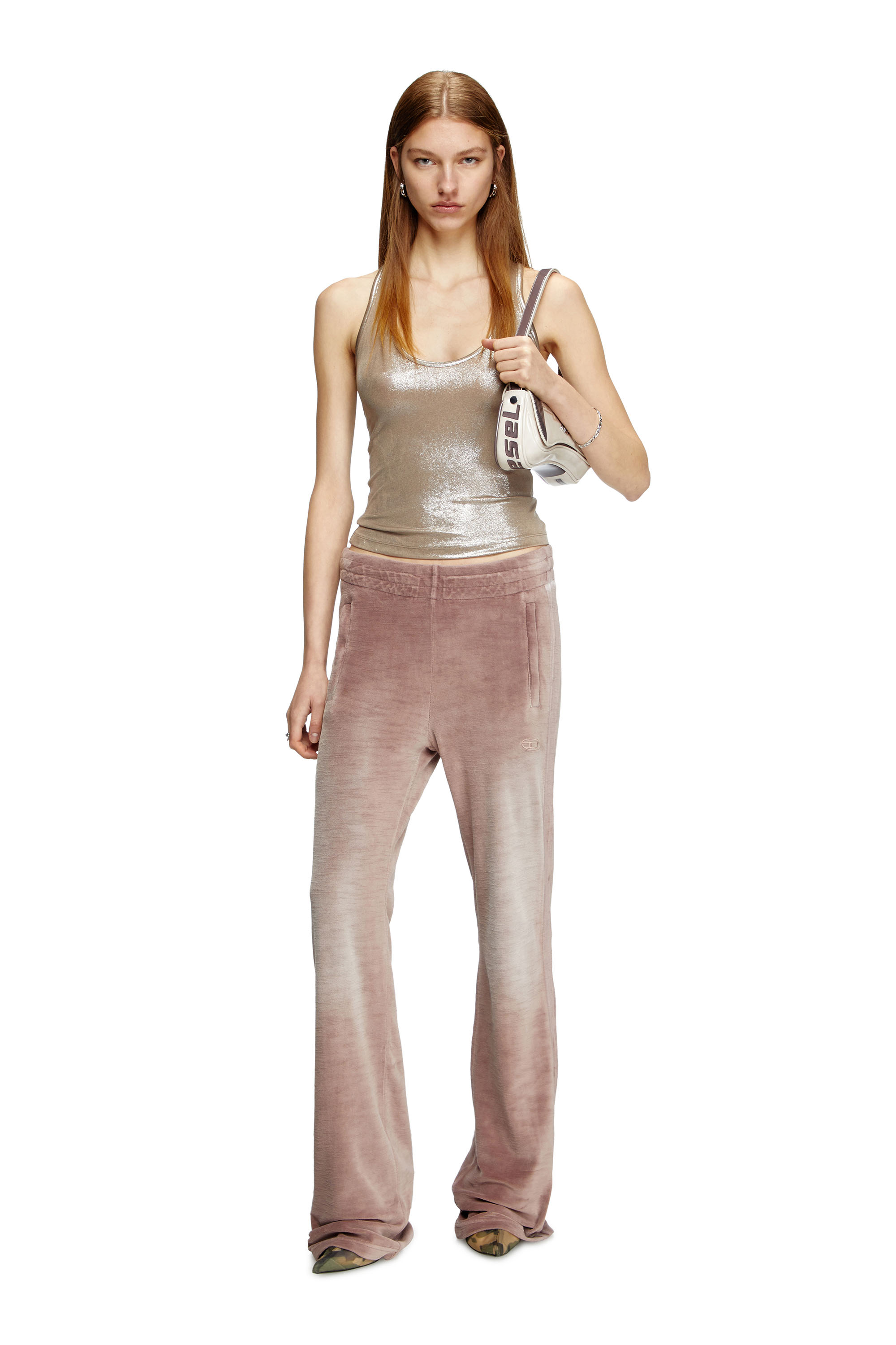 Diesel - P-ELY-Q1, Pantalon de survêtement à jambe large Femme in Rose - 1