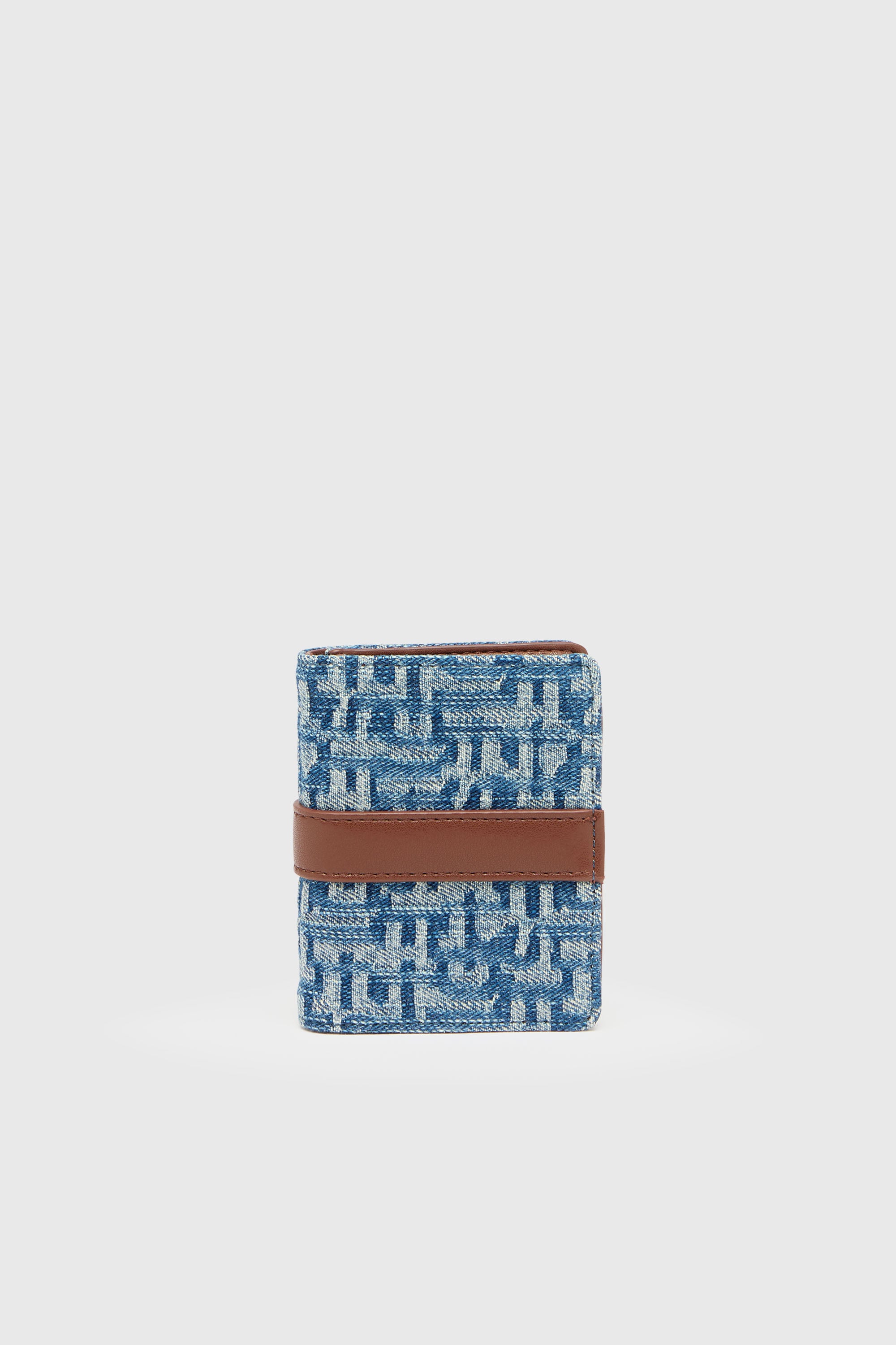 Diesel - D-LINE CARD HOLDER, Porte-cartes en denim monogramme avec d&eacute;tail ceinture Femme in Bleu - 2