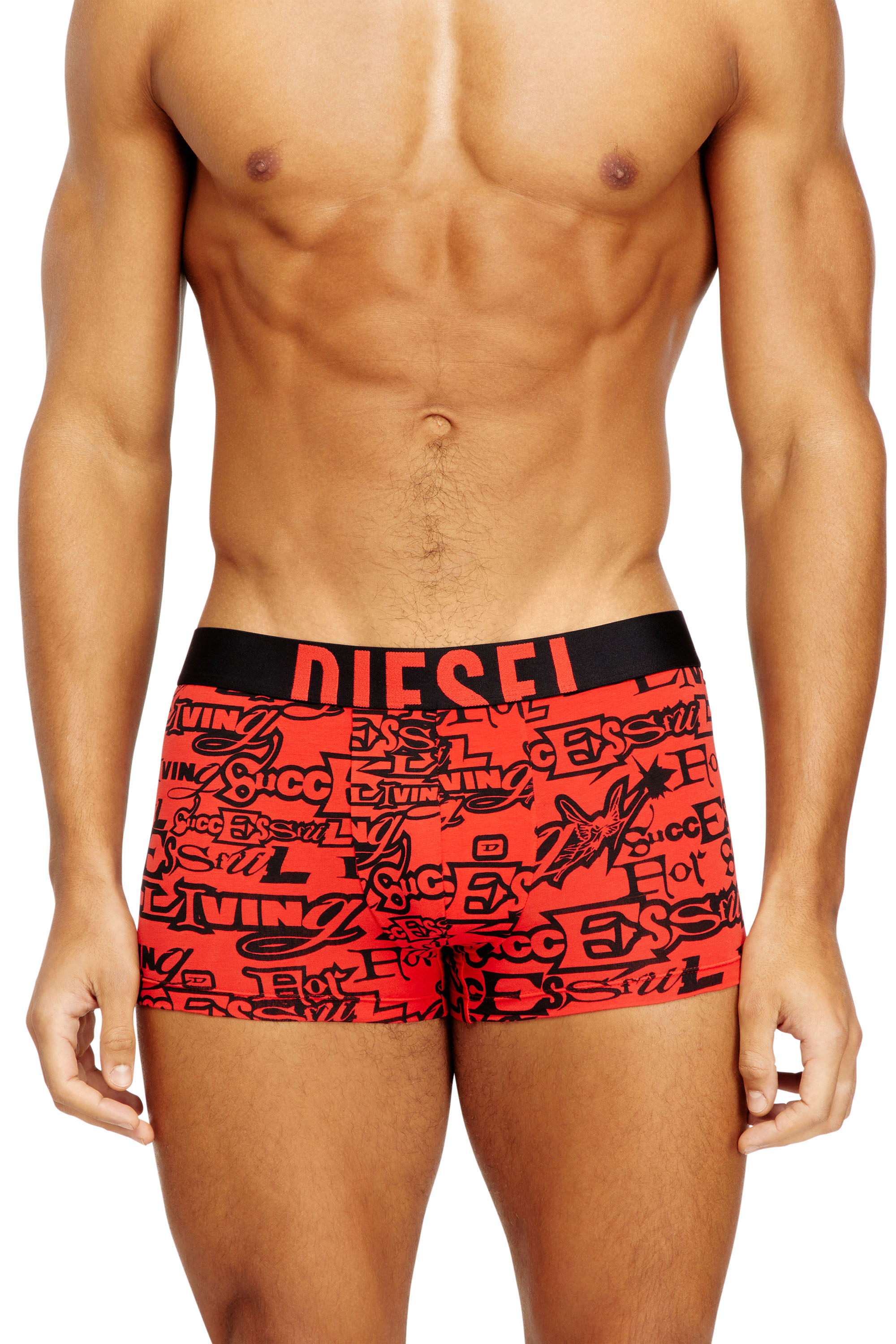 Diesel - DAMIEN-D-POP-3PACK-40, Lot de trois boxers en coton avec logos audacieux Homme in Noir - 3