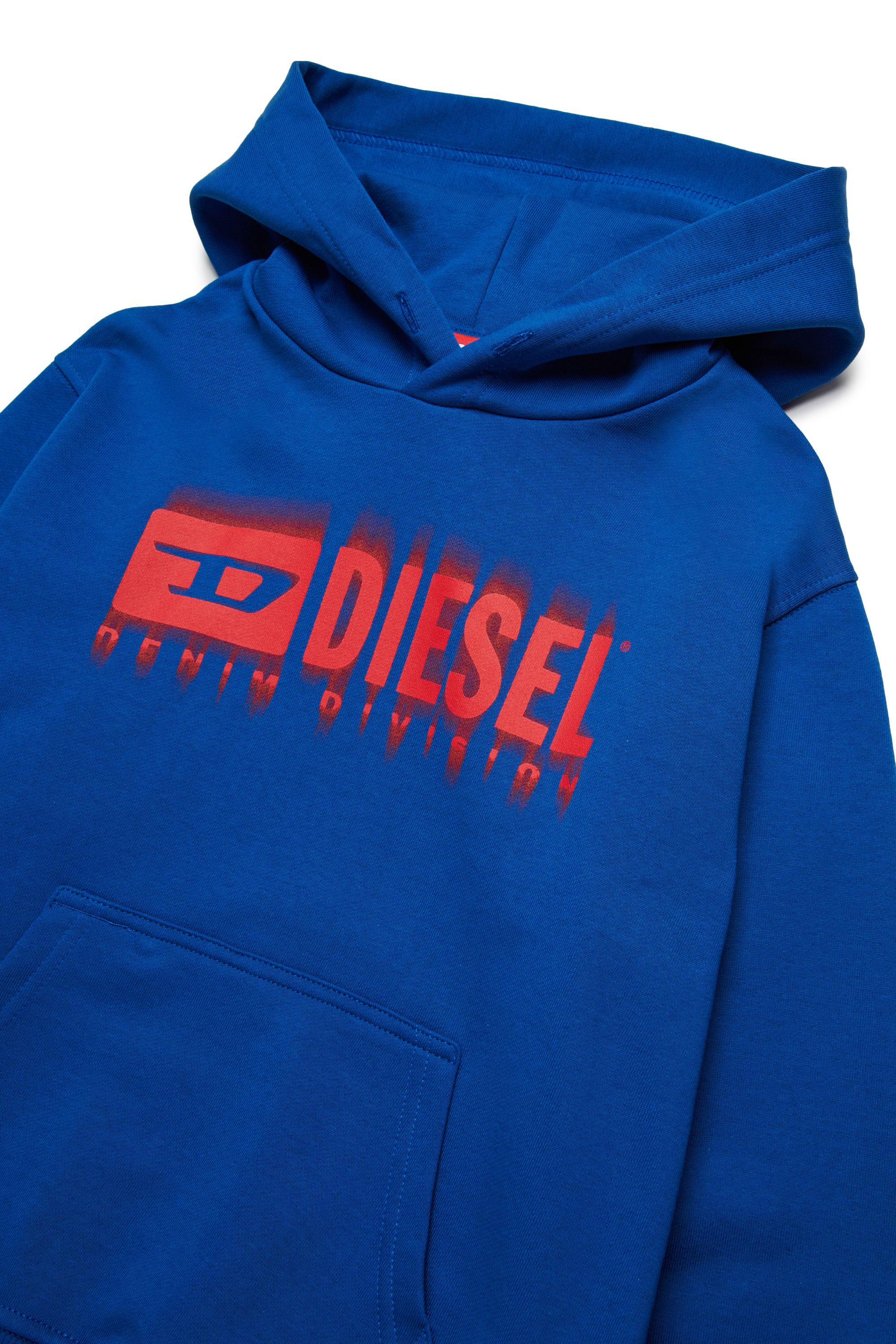 Diesel - SGINNHOODL5 OVER, Sweat-shirt à capuche avec logo taché Homme in Bleu - 3