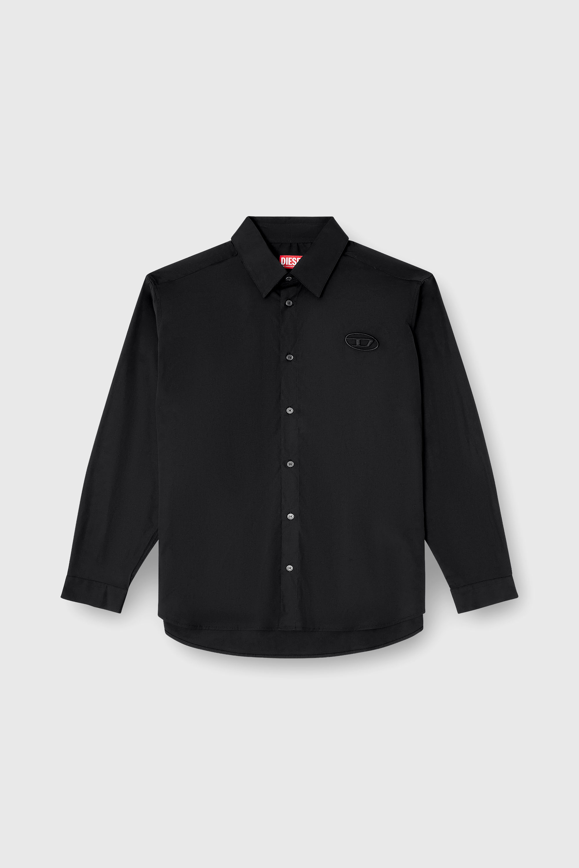 Diesel - S-SIMPLY-GSBH, Chemise en popeline extensible avec broderie Homme in Noir - 2