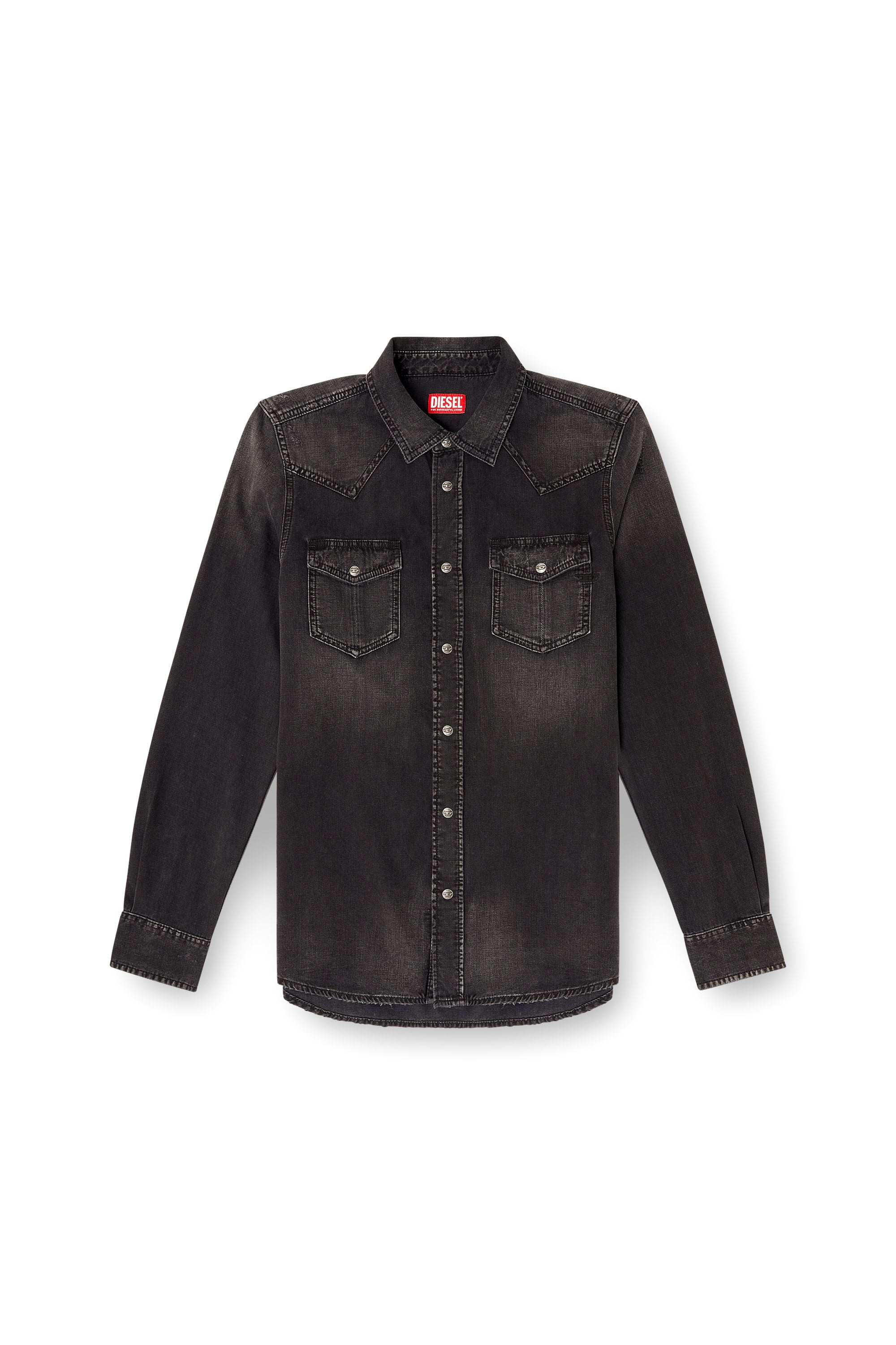 Diesel - D-VEGA, Surchemise en denim Homme in Noir - 3