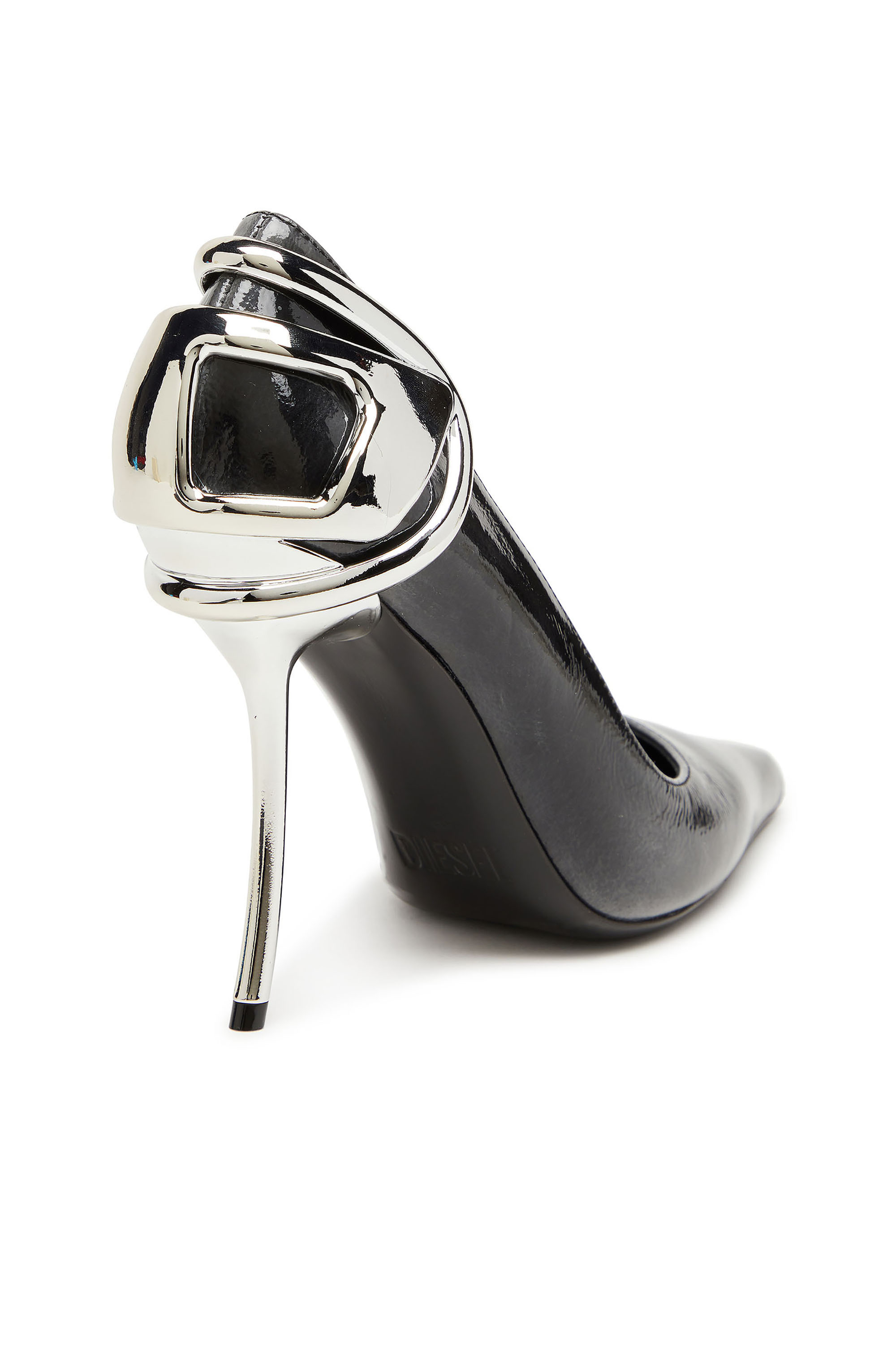 Diesel - D-TEN&HALF P, D-Ten&Half-Escarpins en cuir verni effet pull-up Femme in Noir - 4