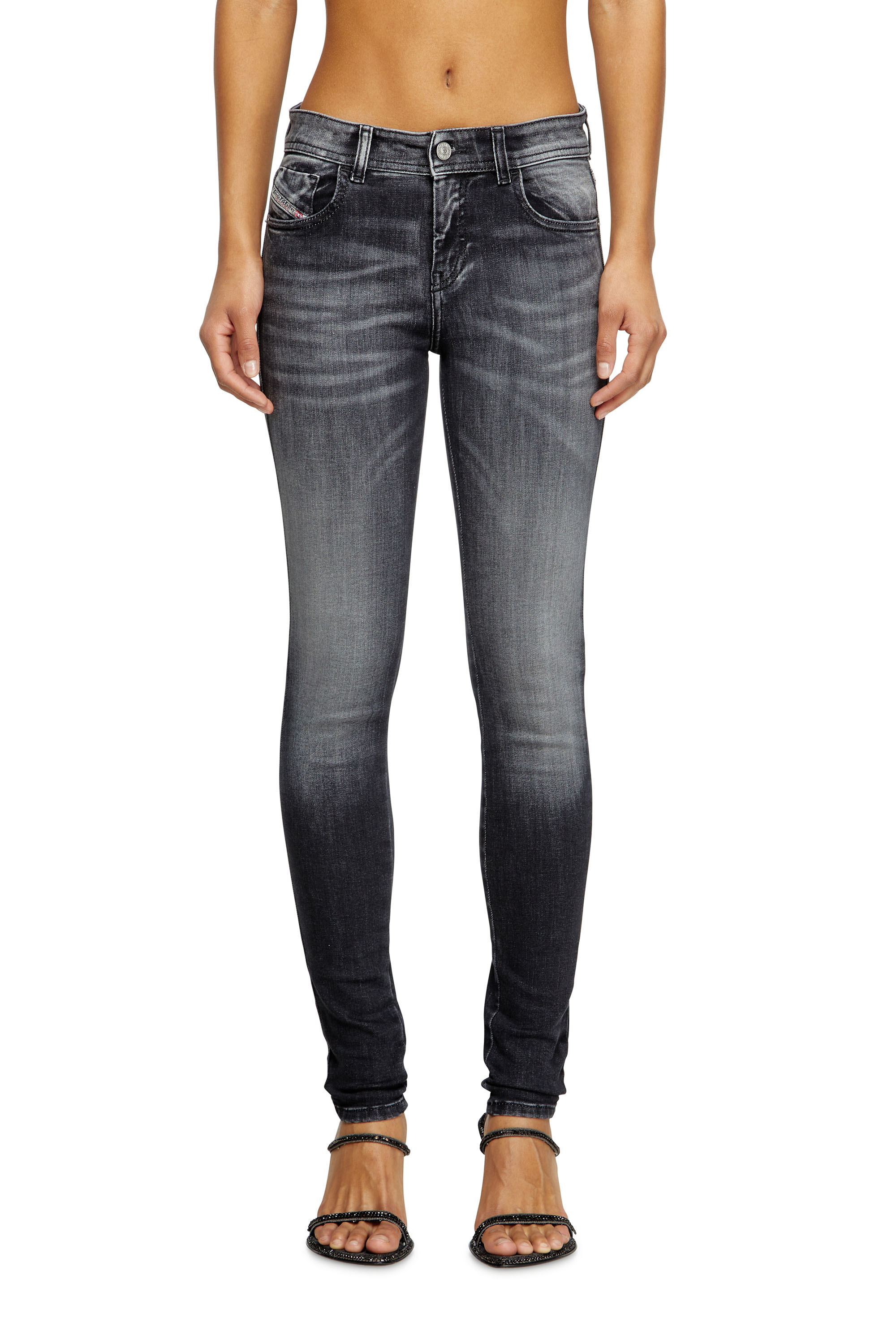 Skinny Jeans 2017 Slandy 09K97, Noir/Gris foncé Diesel - Skinny Jeans 2017 Slandy 09K97 Femme, Noir/Gris foncé - Image 3