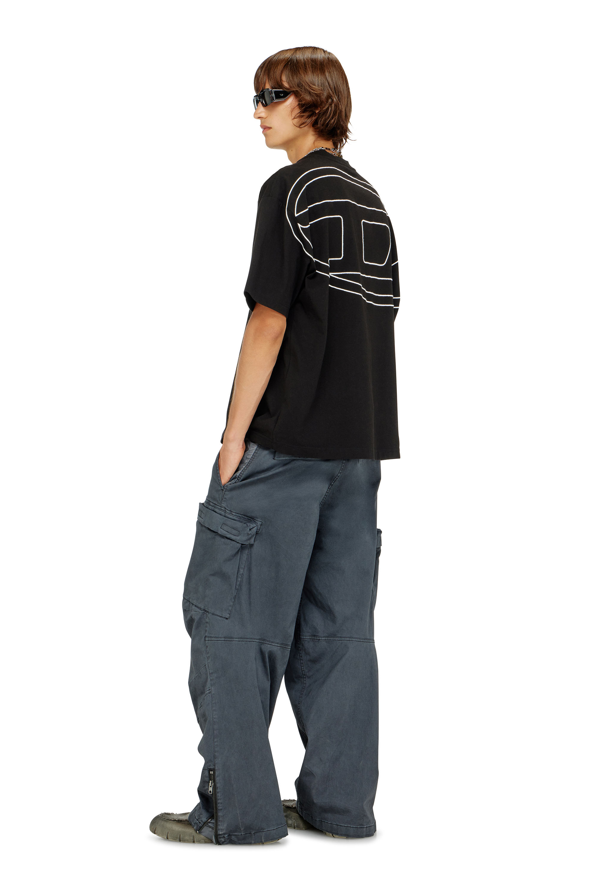 Diesel - T-BOGGY-MEGOVAL-D, T-shirt avec maxi oval D brod&eacute; Homme in Noir - 2