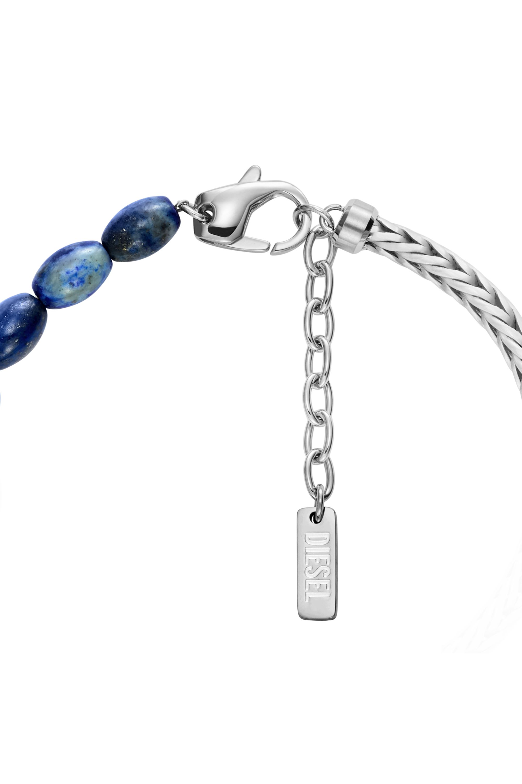 Diesel - DX1713040, Bracelet en perles de lapis-lazuli Mixte in Gris argent&eacute; - 2
