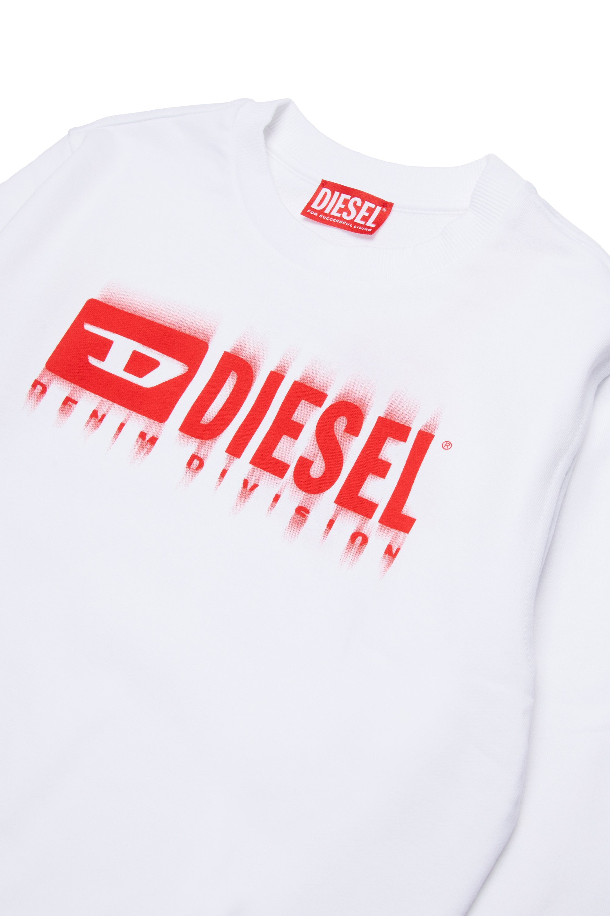 Diesel - SGINNL8 OVER, Sweat-shirt avec logo taché Homme in Blanc - 3