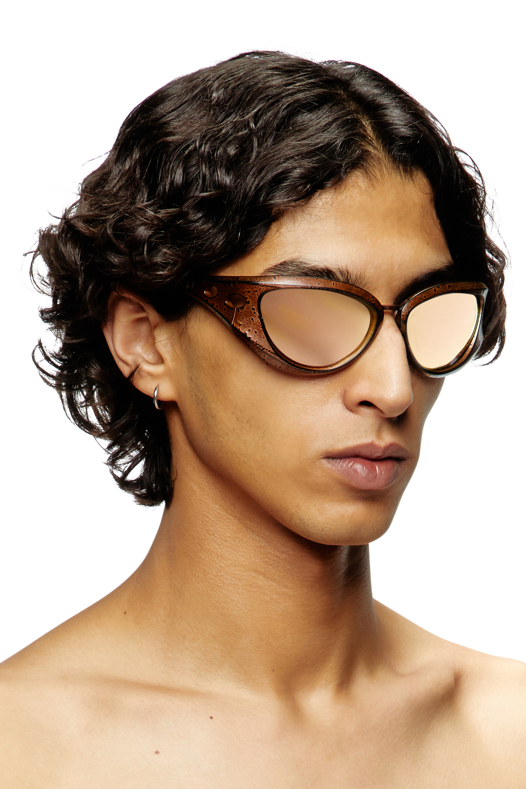 Diesel - 0DL3007U, Lunettes de soleil style œil de chat Mixte in Marron - 4