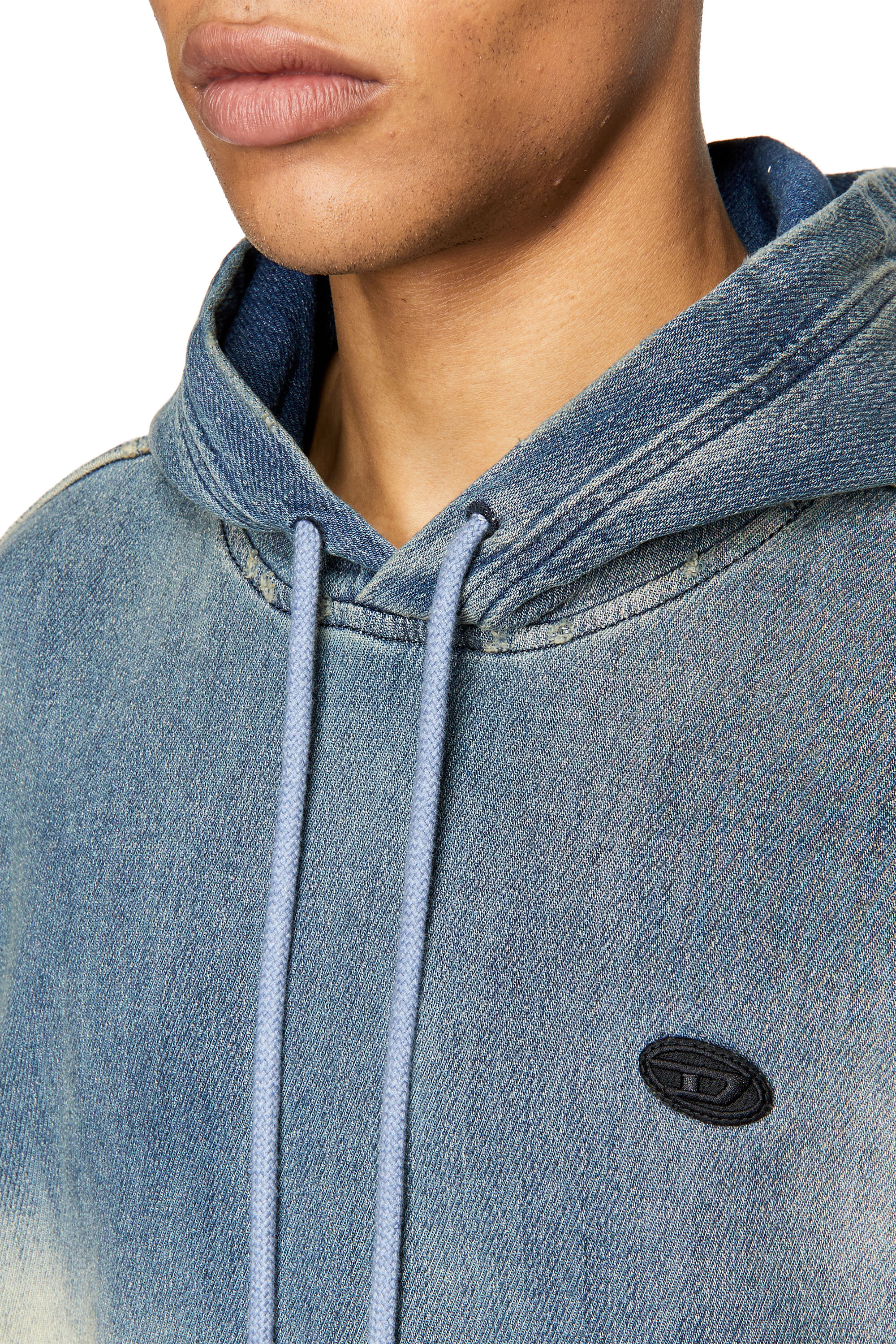 Diesel - D-UM-RIB D-UM-RIB TRACK DENIM HOODIE, Bleu Clair - Image 5