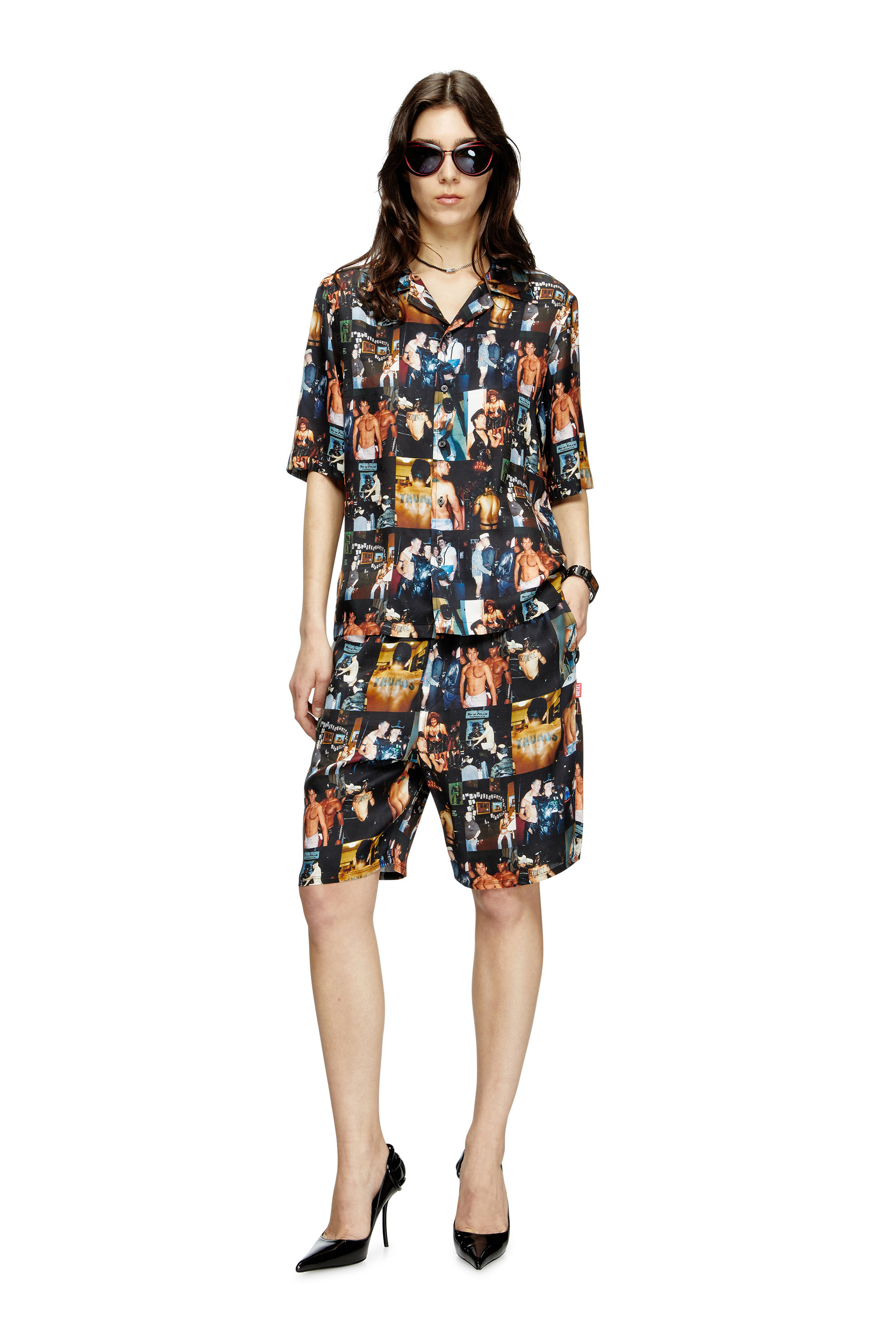 Diesel - PR-S-MEC-TOM25, Chemise bowling avec imprim&eacute;s graphiques Mixte in Noir - 2