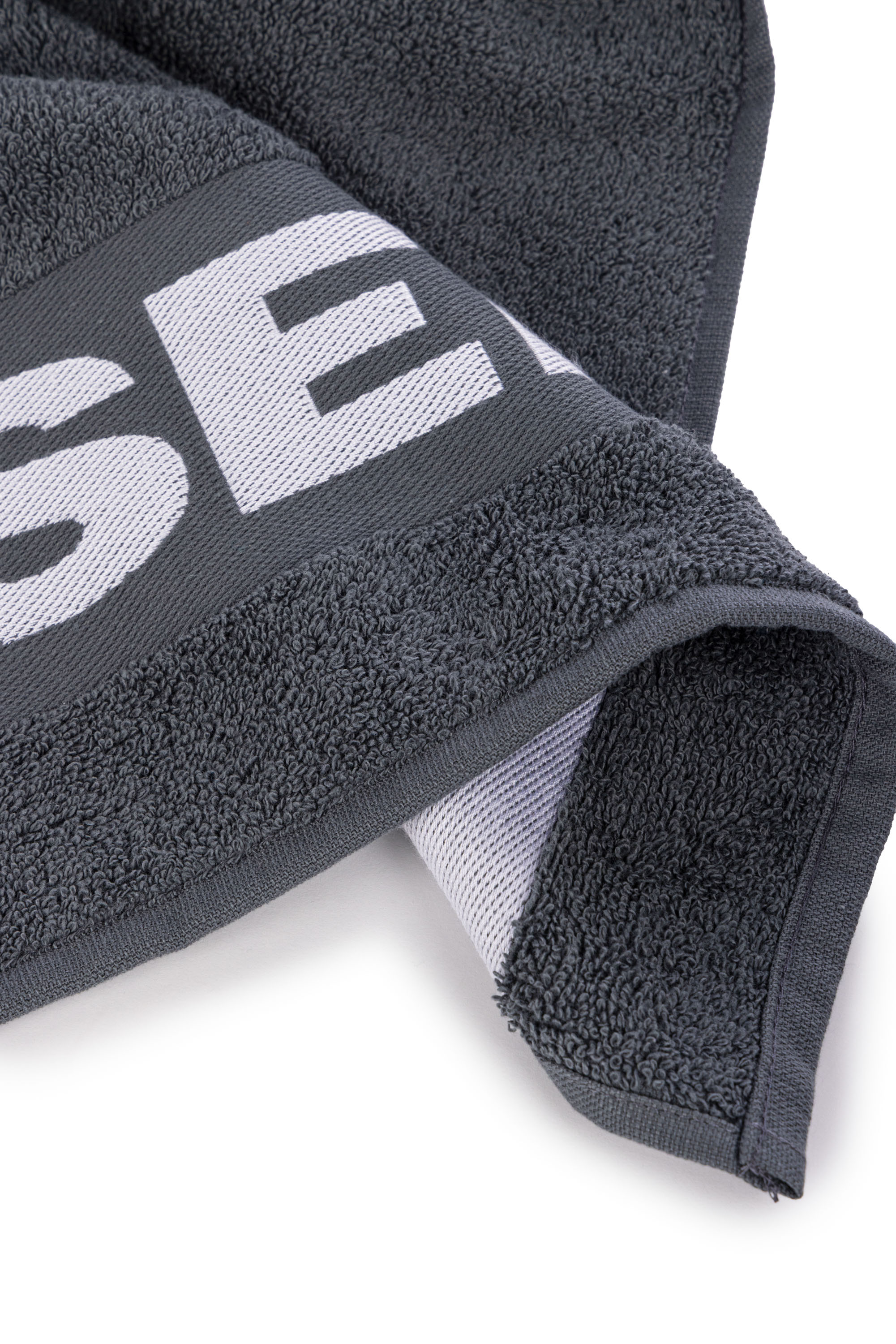 Diesel - 1015211 LOGO-COTTON TOWEL 100X180 GREY, Serviette en Éponge de Coton avec Logo Mixte in Gris - 2