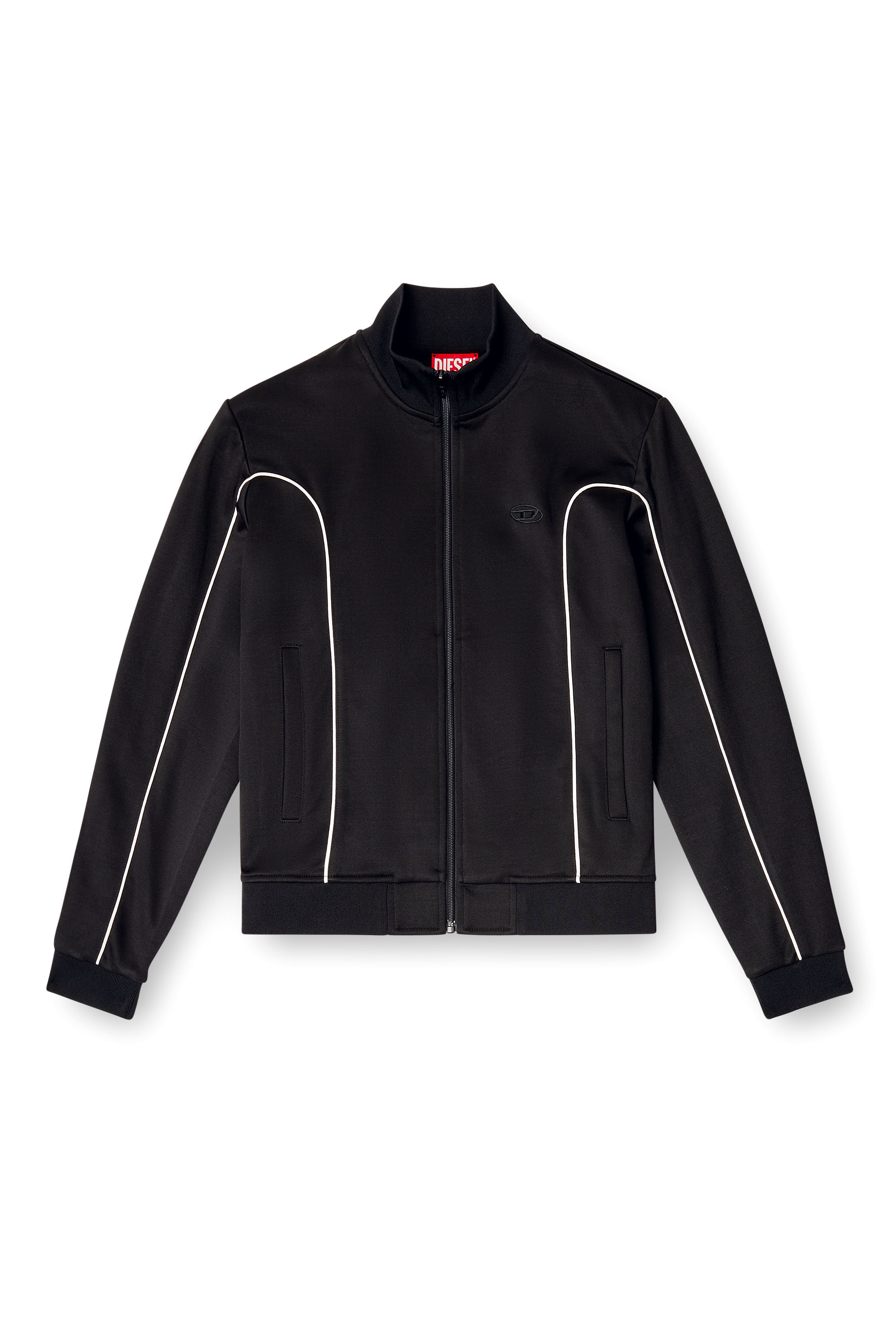 Diesel - F-LOCKING-OD, Veste en molleton avec passepoil contrastant Femme in Polychrome - 3