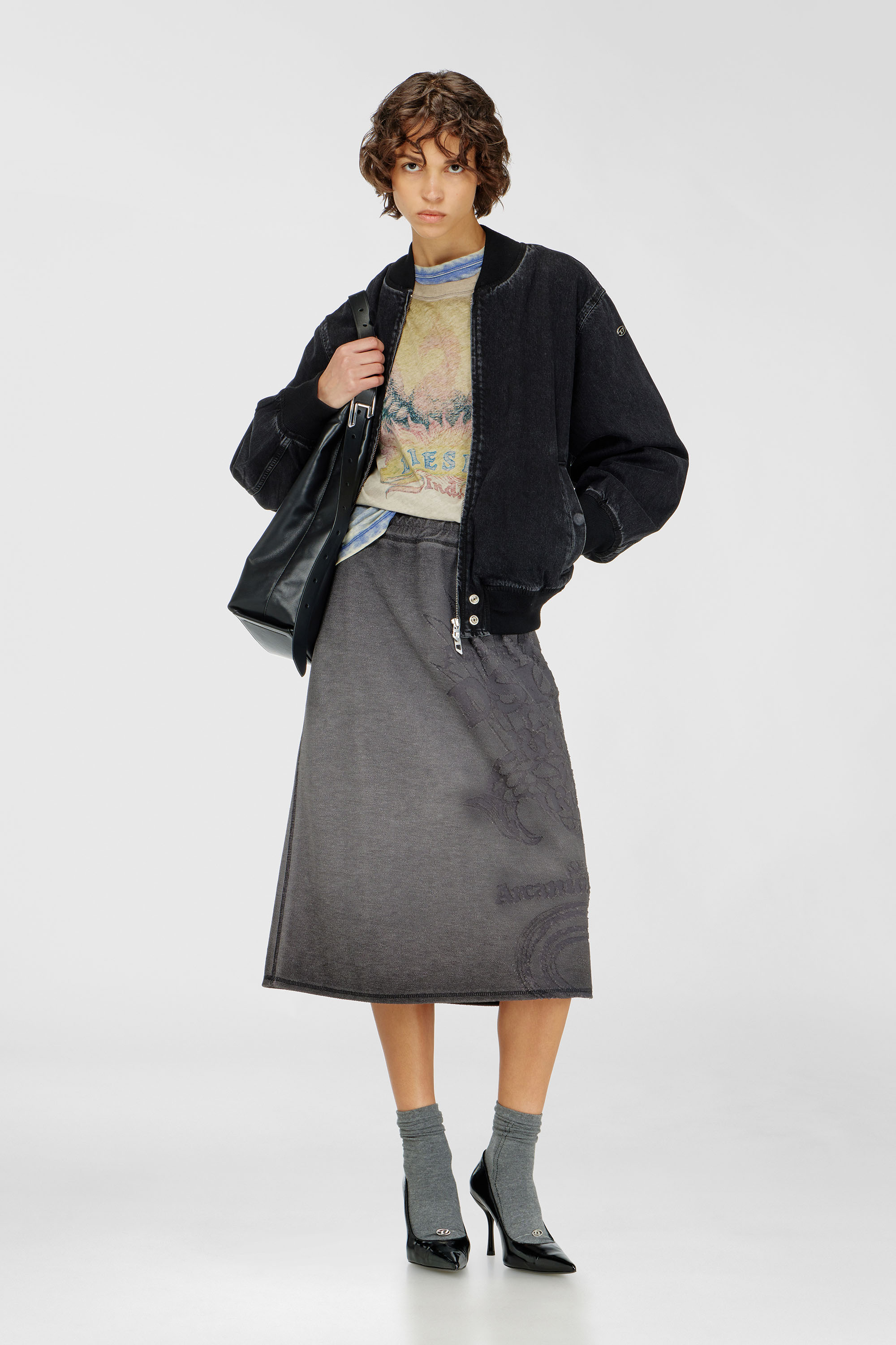 Diesel - D-GUZ, Blouson aviateur en denim Mixte in Noir - 7