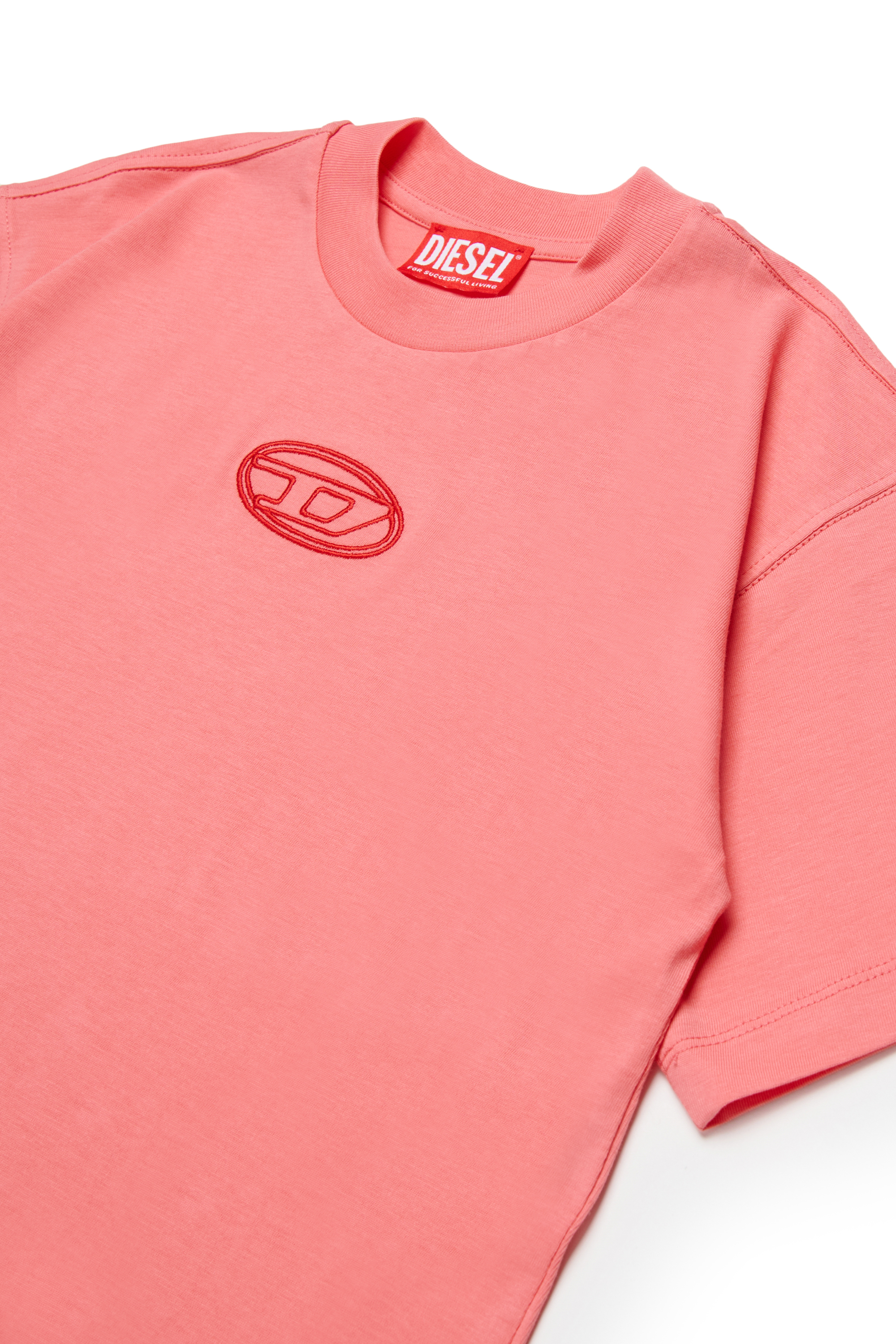 Diesel - TIXAN, T-shirt en coton avec logo central Femme in Rose - 3