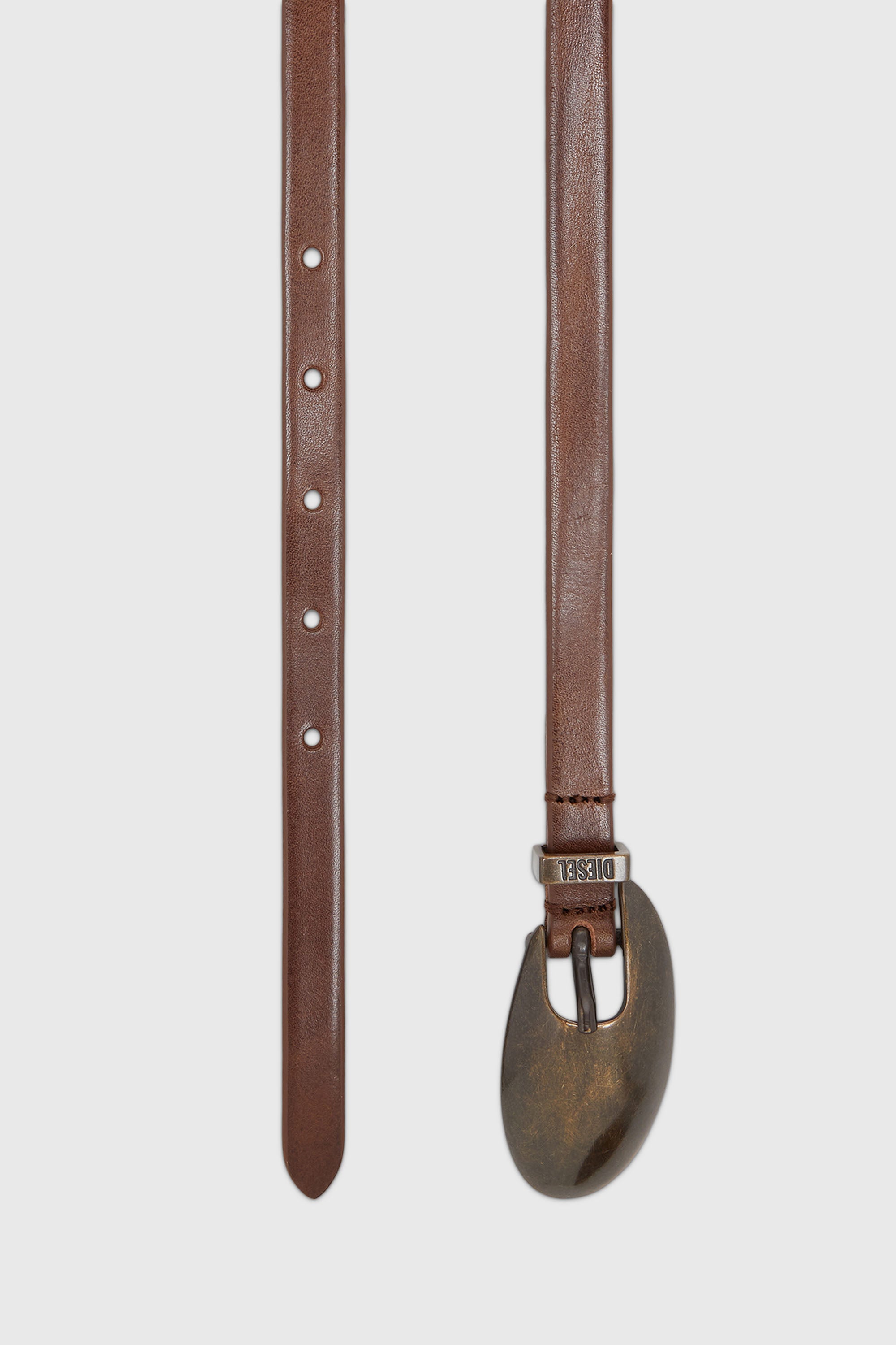 Diesel - B-ROP 15, Ceinture 1.5 cm fine en cuir avec boucle sculpturale Femme in Marron - 2