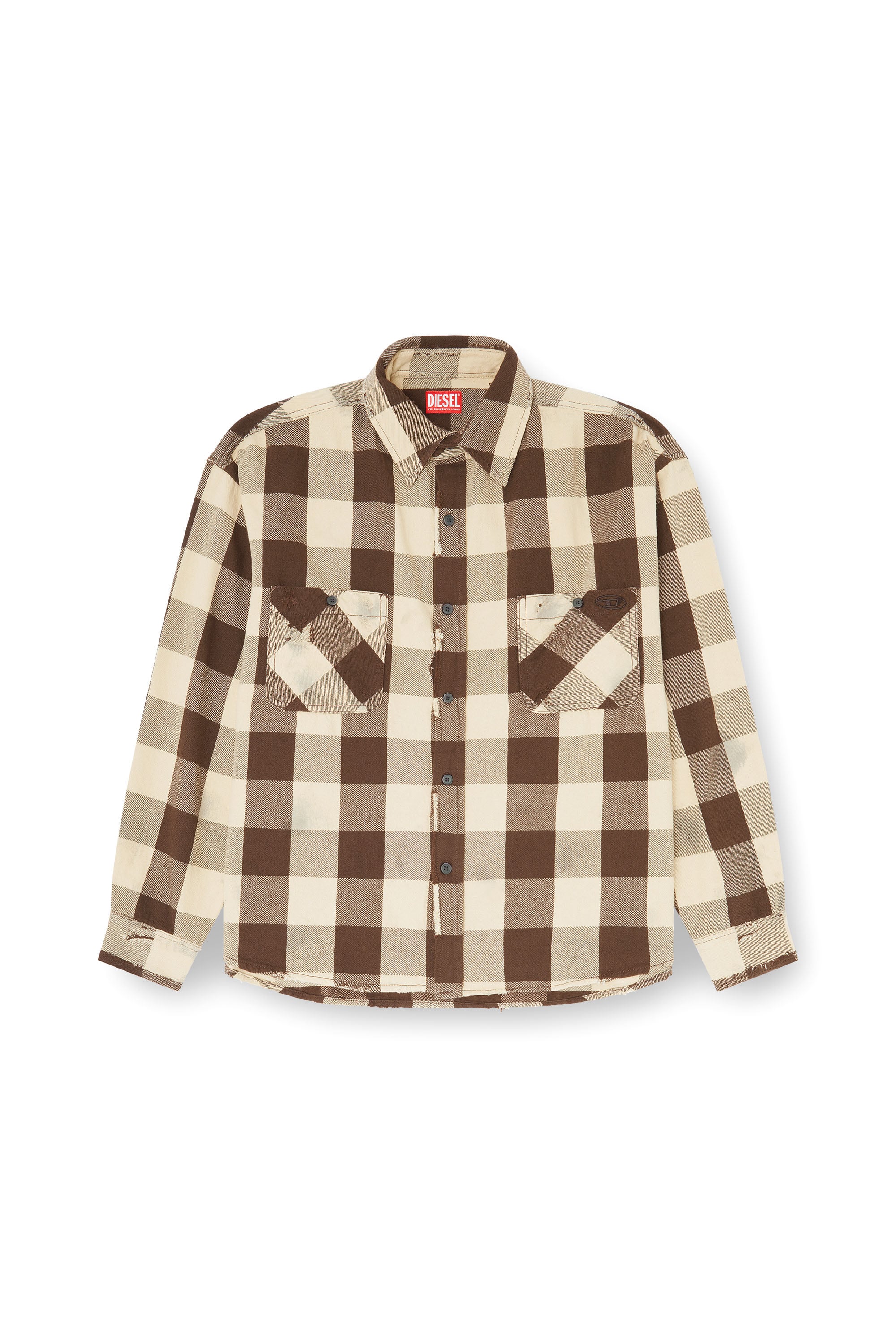 Diesel - S-DRUM, Chemise &agrave; carreaux effet us&eacute; Homme in ToBeDefined - 3