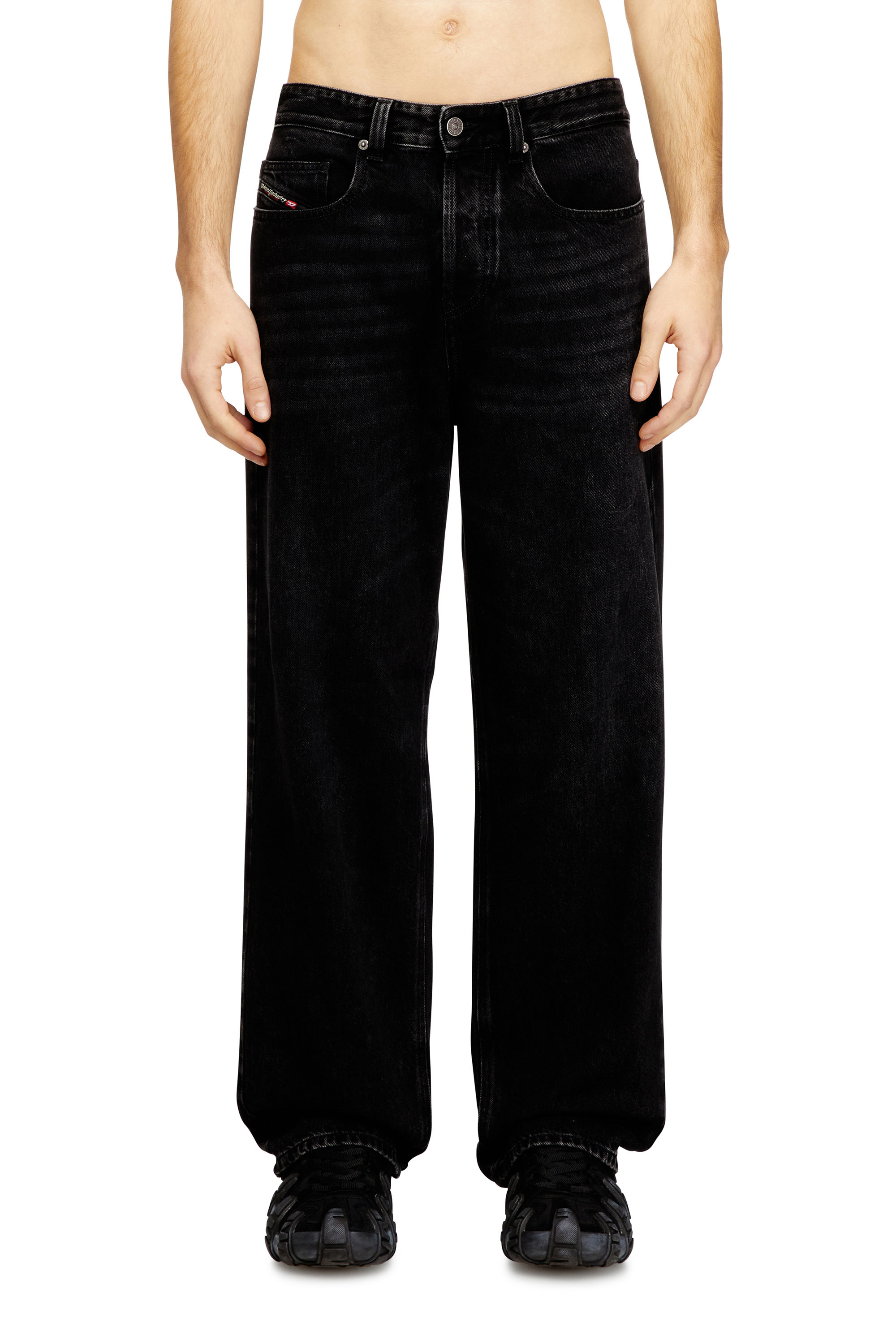 Diesel - Relaxed Jeans 2001 D-Macro 09P09 Homme, Noir/Gris foncé - Image 1