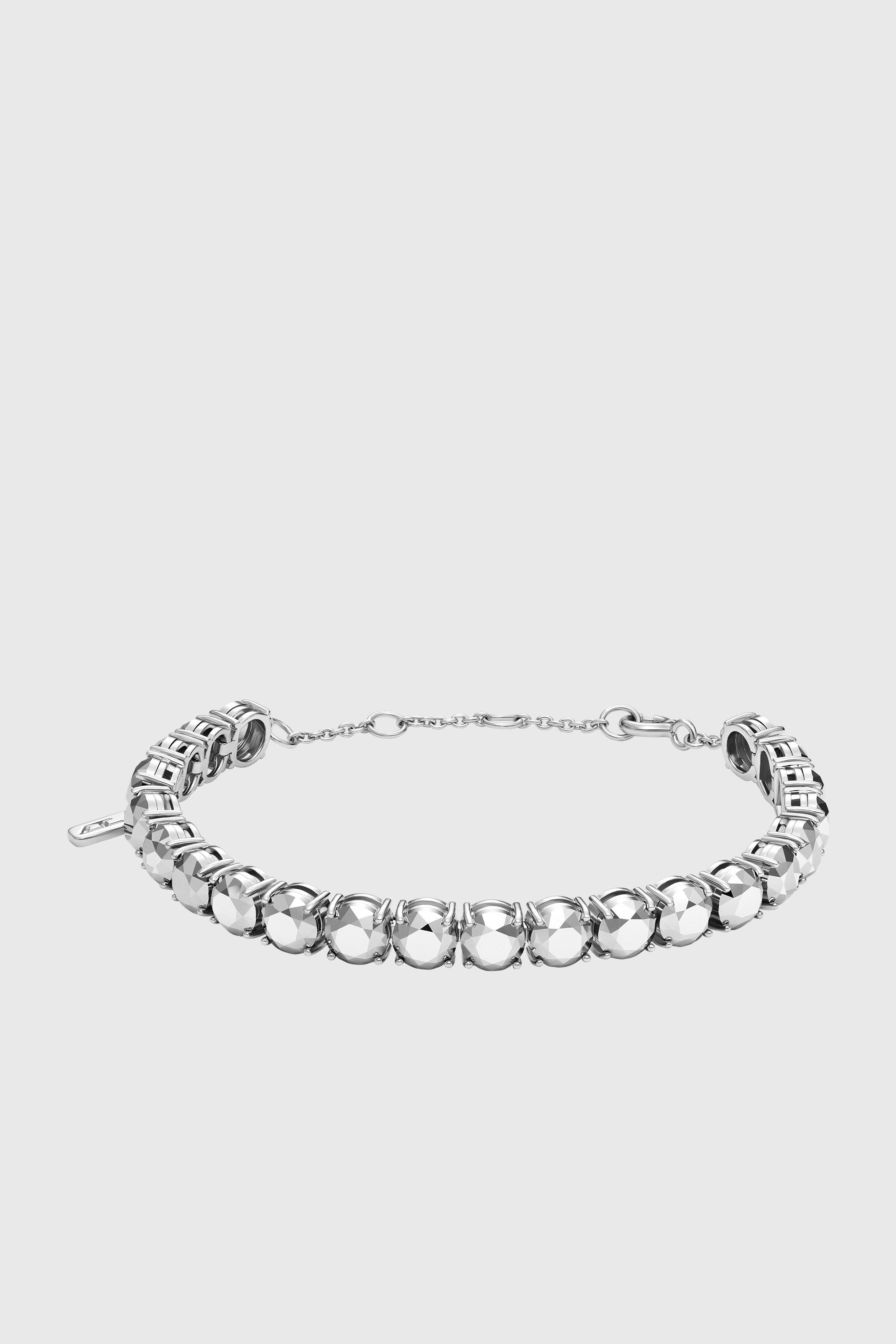 Diesel - DL1354040 STERLING SILVER JEWEL, Bracelet en argent sterling taille diamant Mixte in Gris argent&eacute; - 1