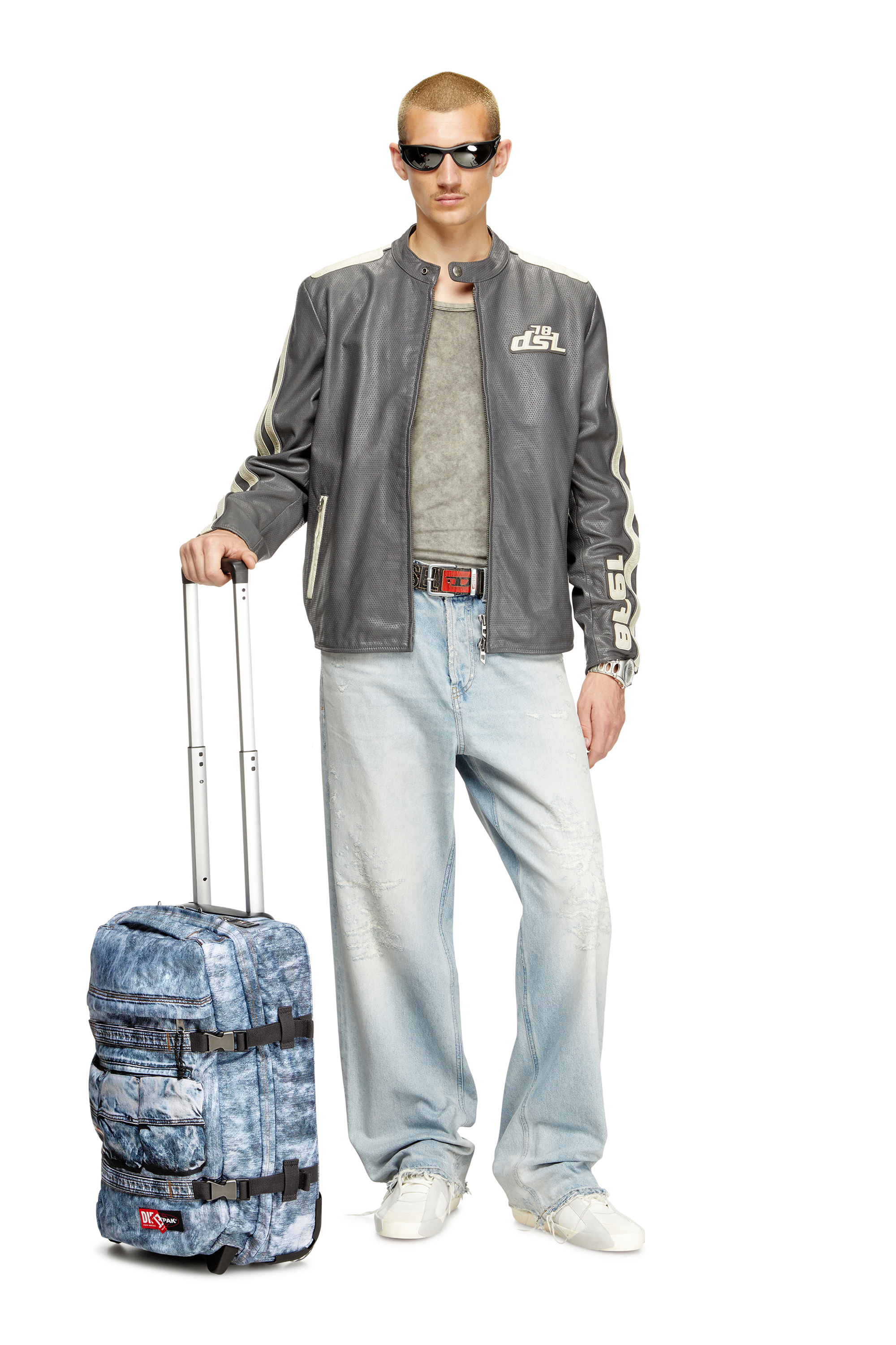 Diesel - DIESEL TRANSIT'R S, Bagage cabine en denim trompe-l'œil Mixte in Bleu - 6