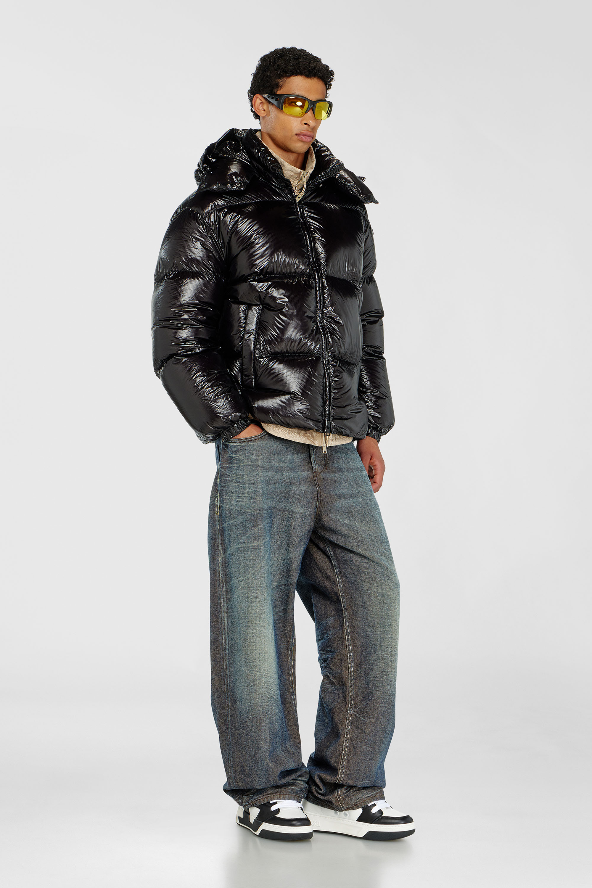 Diesel - W-ROLFYS-WRD-BKCP, Doudoune avec capuche amovible Homme in Noir - 1