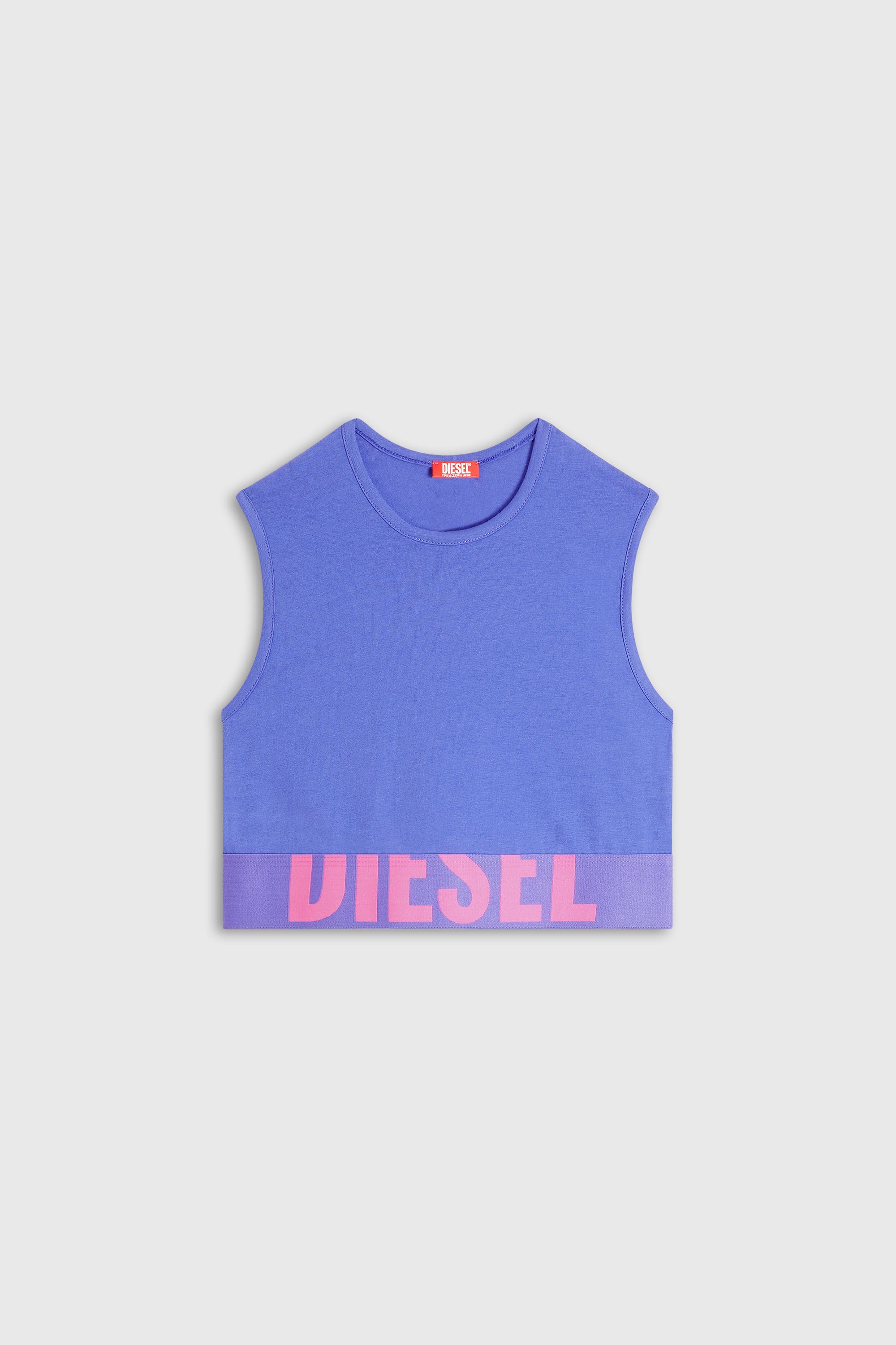Diesel - ADA-D-POP, D&eacute;bardeur crop avec logo d&eacute;coup&eacute; Femme in Violet - 2