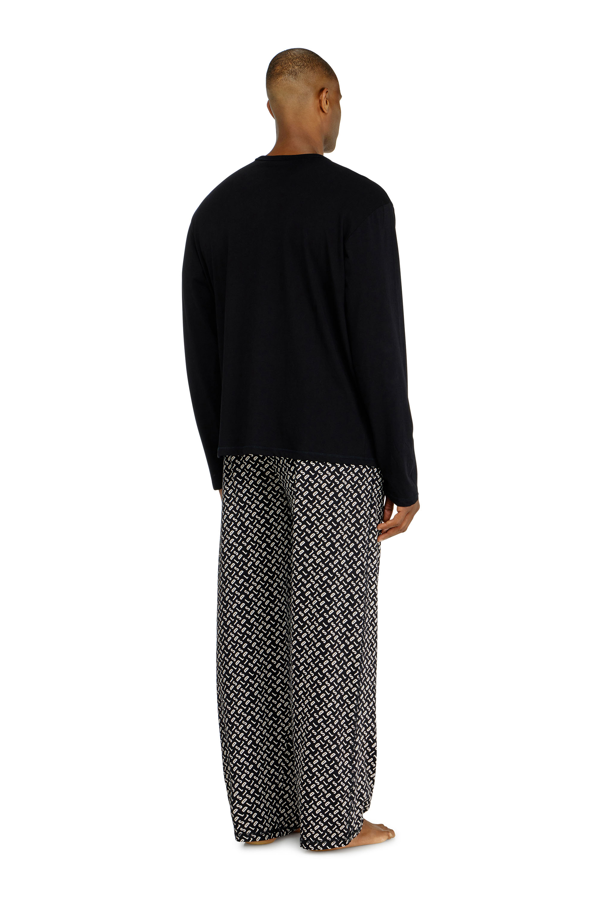 Diesel - SET-NOLAN-D-BOX, Pyjama en coton avec bas imprim&eacute; Homme in Noir - 2