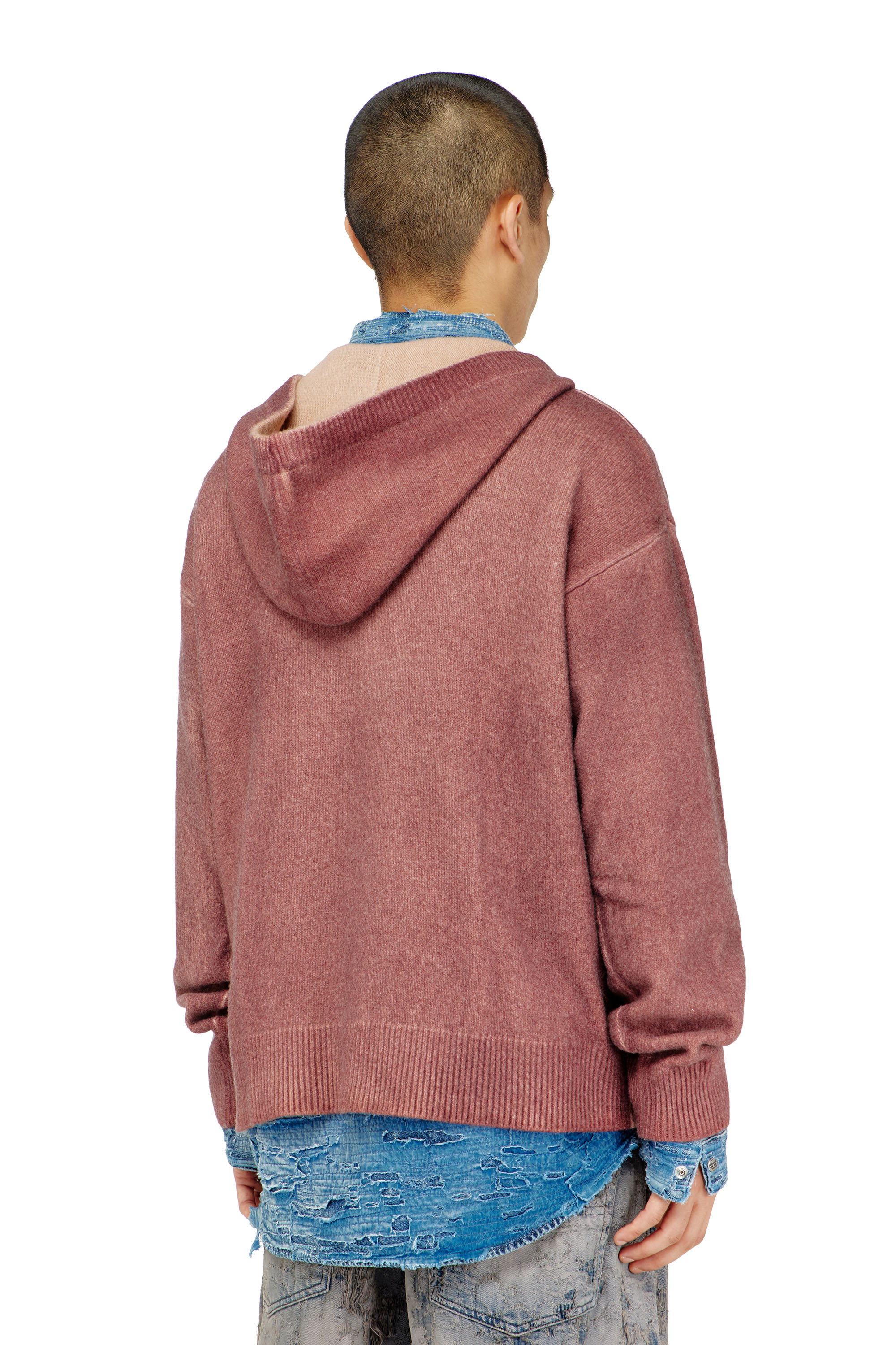 Diesel - K-PICKLED, Sweat &agrave; capuche double teinture en maille m&eacute;lang&eacute;e laine Homme in ToBeDefined - 3