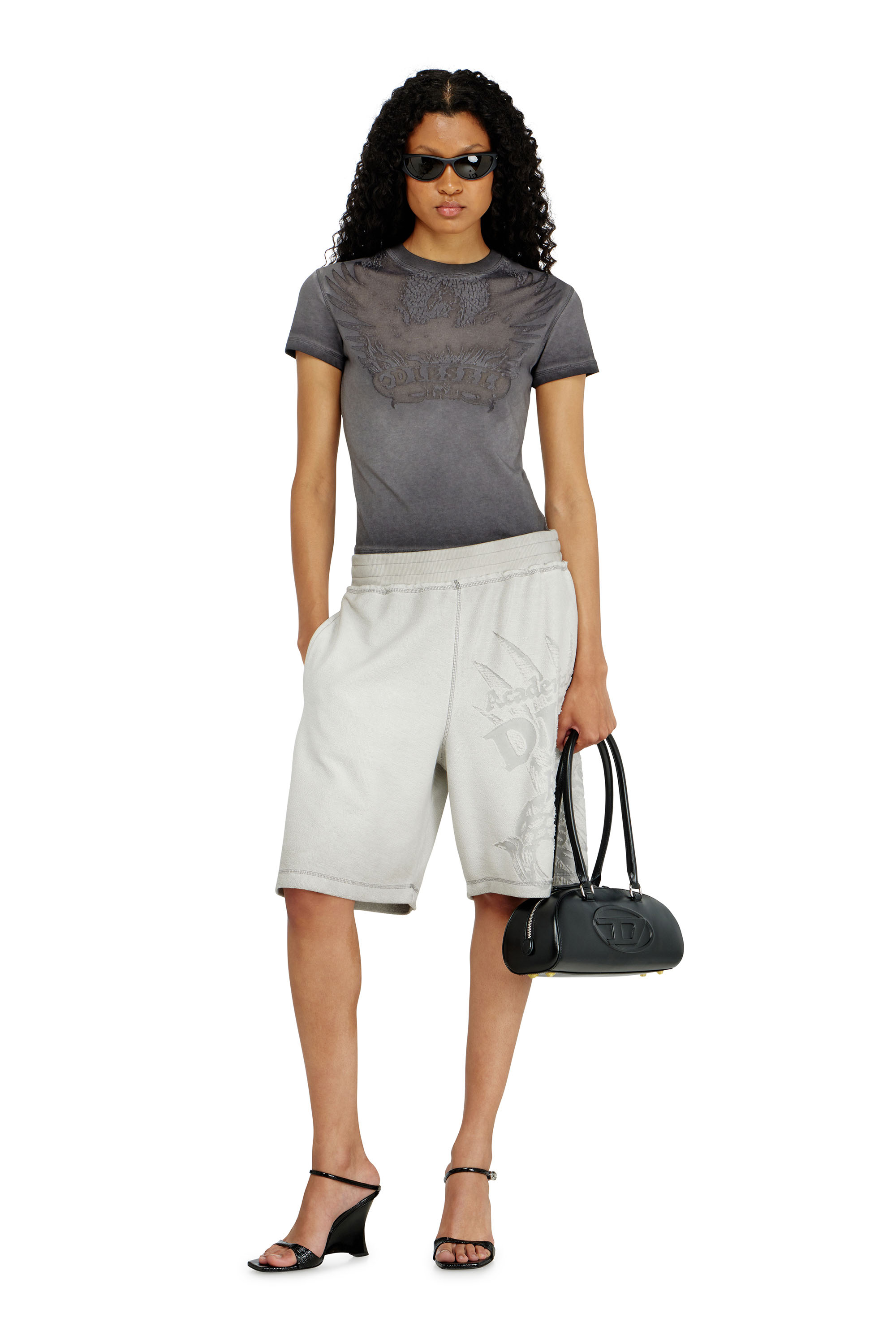 Diesel - T-ILA-AA7, T-shirt slim avec d&eacute;vor&eacute; Phoenix Femme in ToBeDefined - 1