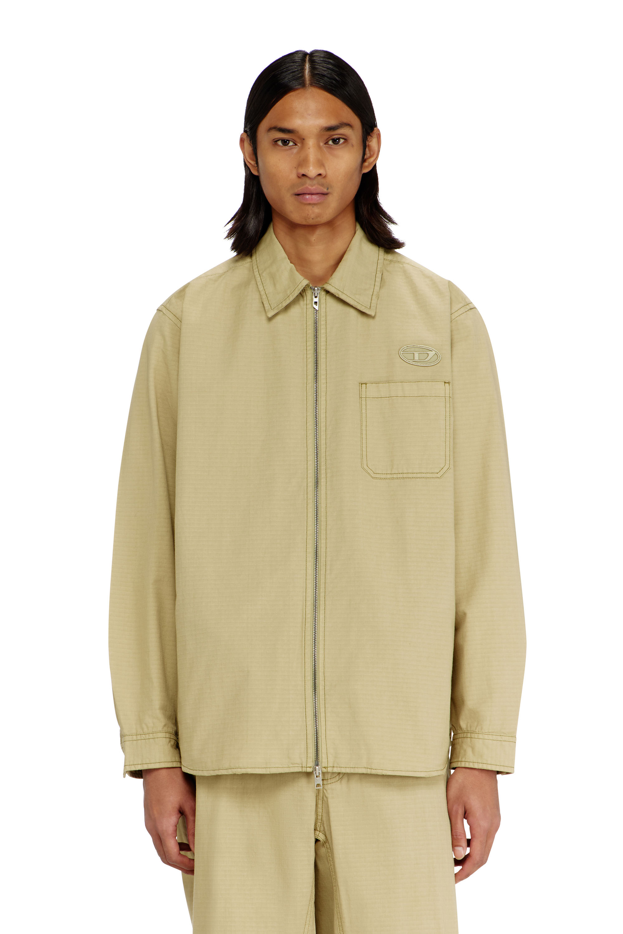 Diesel - S-ALIAS-ZIP, Chemise en ripstop avec fermeture zipp&eacute;e Homme in ToBeDefined - 1