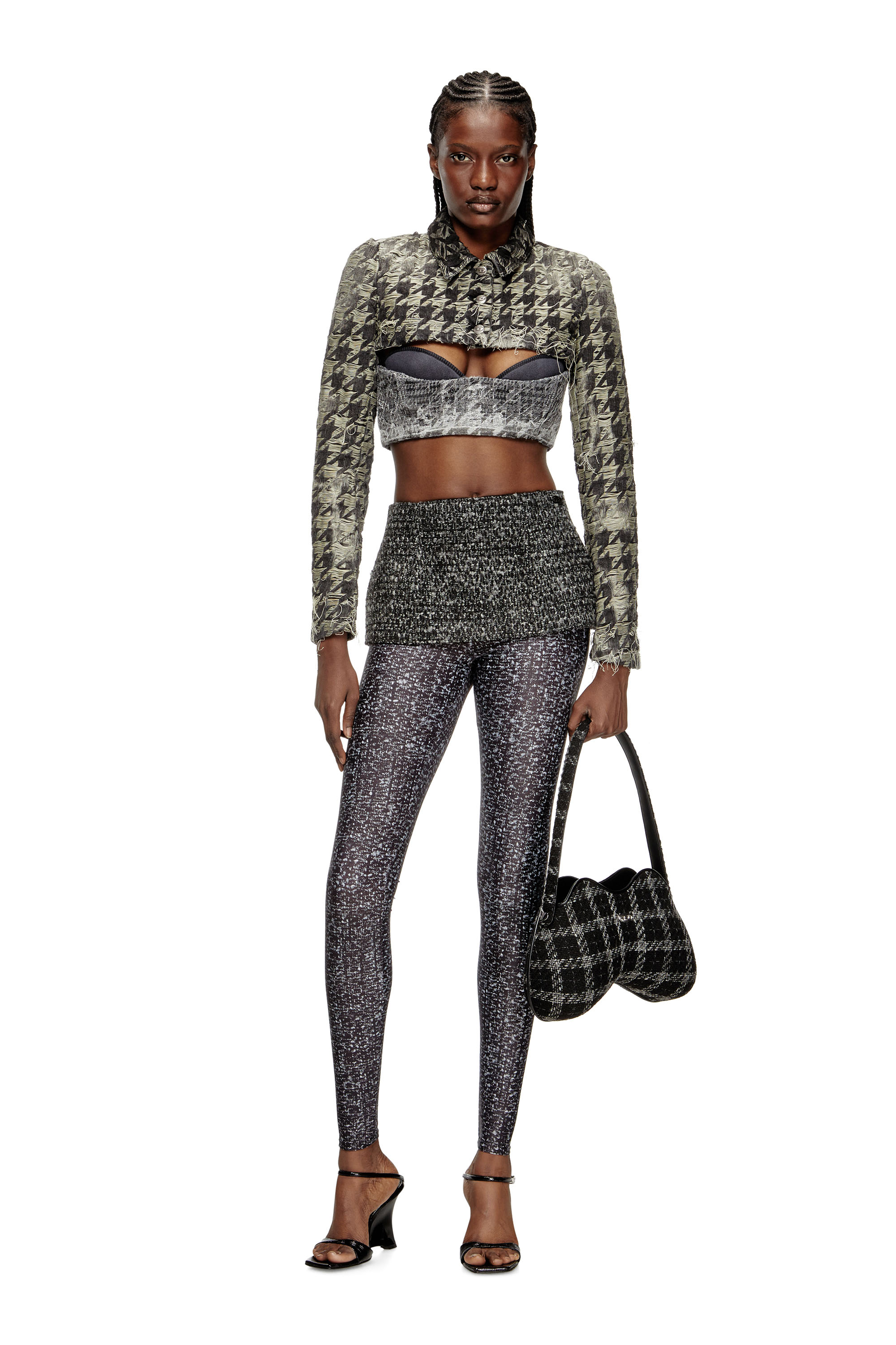 Diesel - DE-ANSIS-FSH2, Shrug en denim tissé pied-de-poule Femme in Polychrome - 2