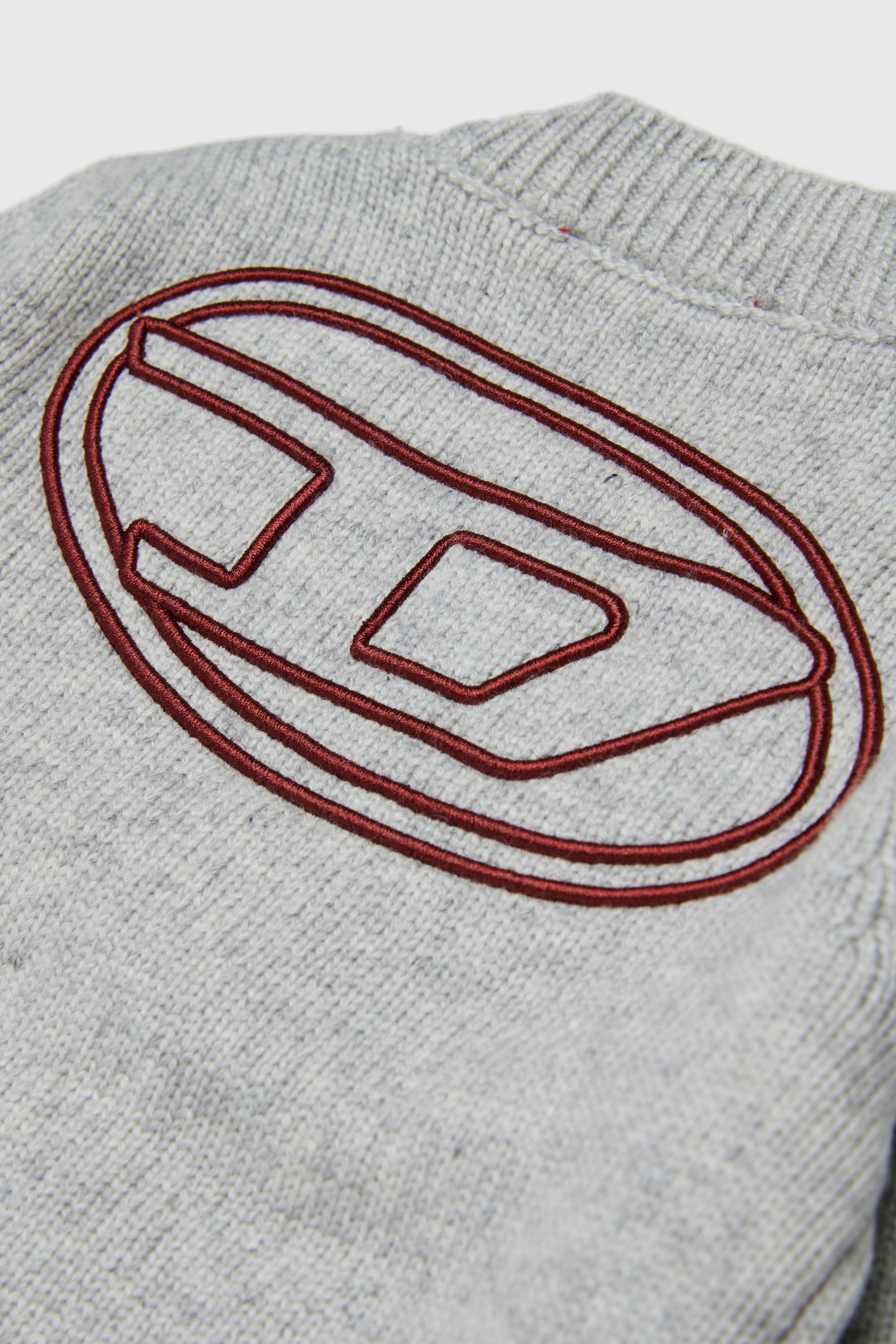 Diesel - KOLYB, Cardigan enrichi de cachemire avec grand Oval D Homme in Gris - 4