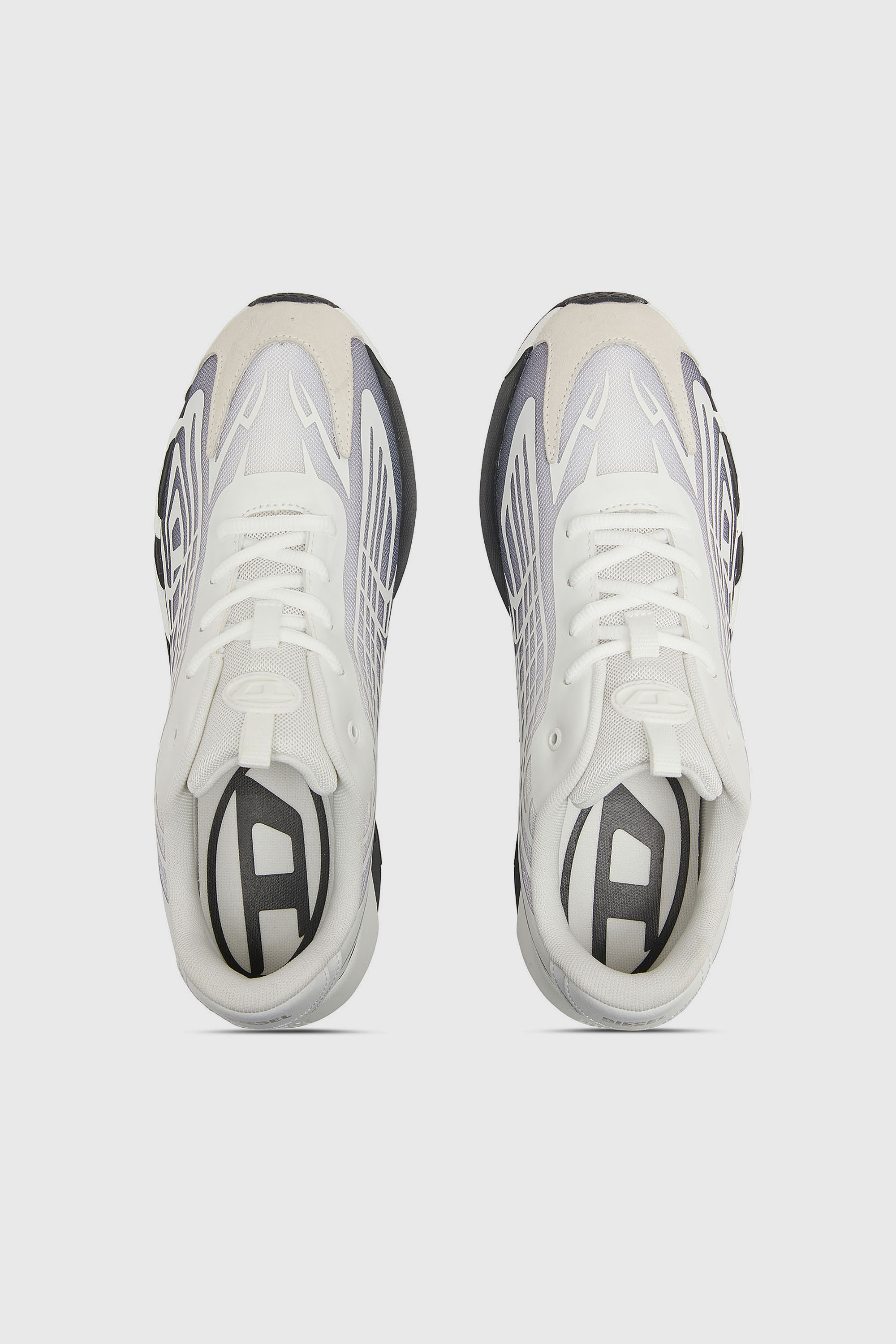 Diesel - S-D-VIT'S 500 LOW, D-Vit-Sneakers en mesh d&eacute;grad&eacute; ray&eacute; Homme in Blanc - 4